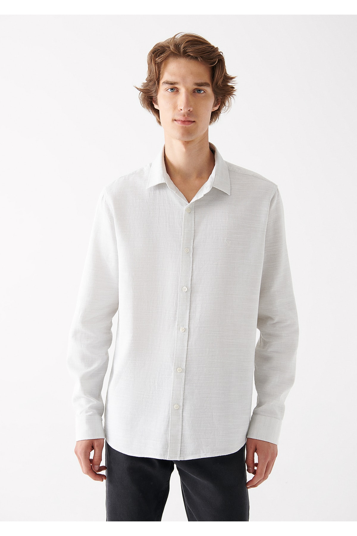 Açık Gri Gömlek Slim Fit / Dar Kesim 0210053-71769