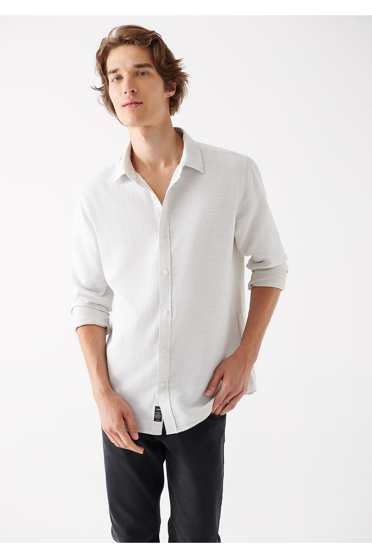 Açık Gri Gömlek Slim Fit / Dar Kesim 0210053-71769
