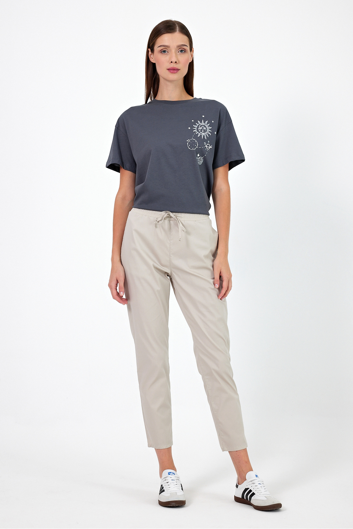 Alian Beli Lastikli Gabardin Pantolon - TAŞ