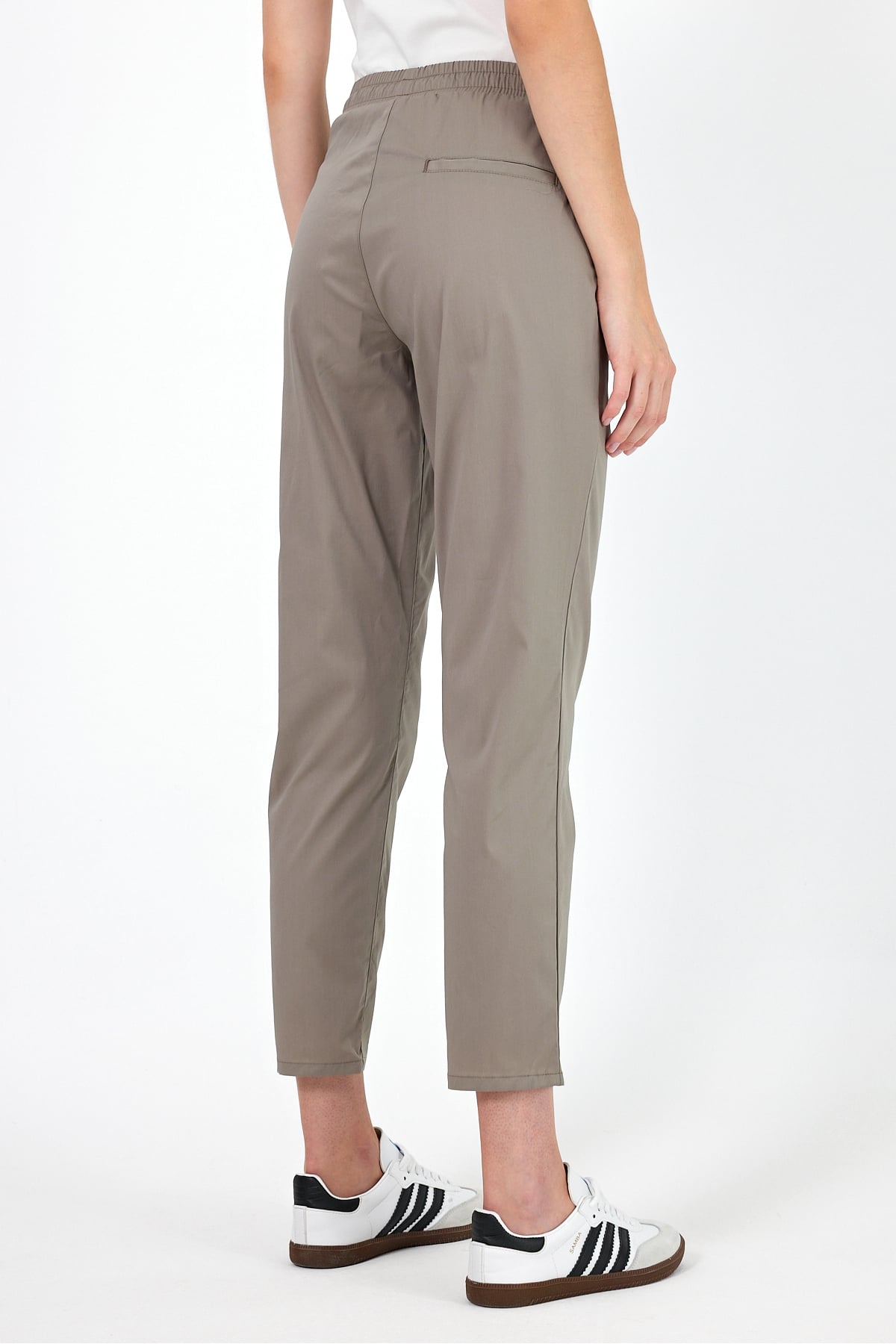 Alian Beli Lastikli Gabardin Pantolon - HAKİ