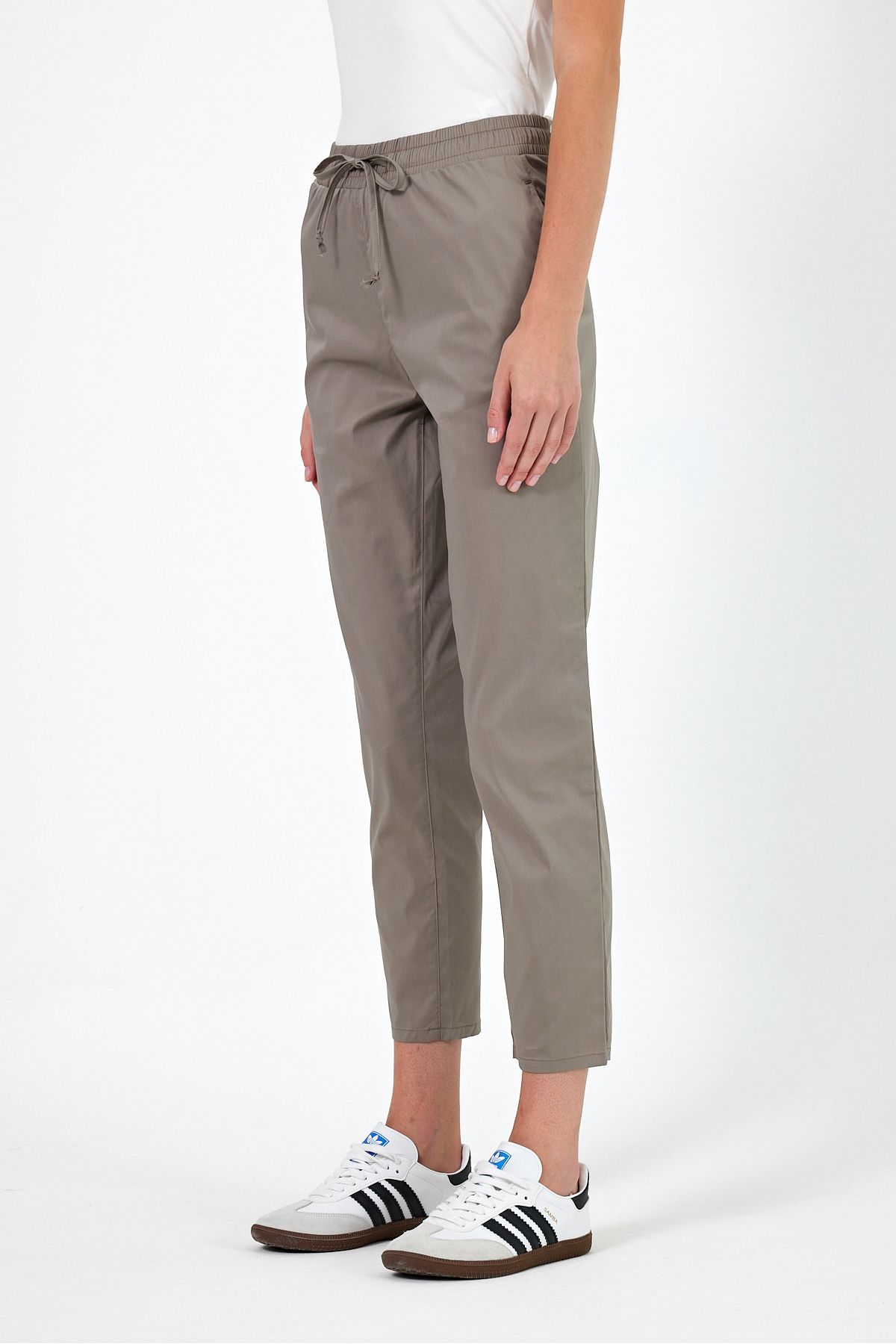 Alian Beli Lastikli Gabardin Pantolon - HAKİ