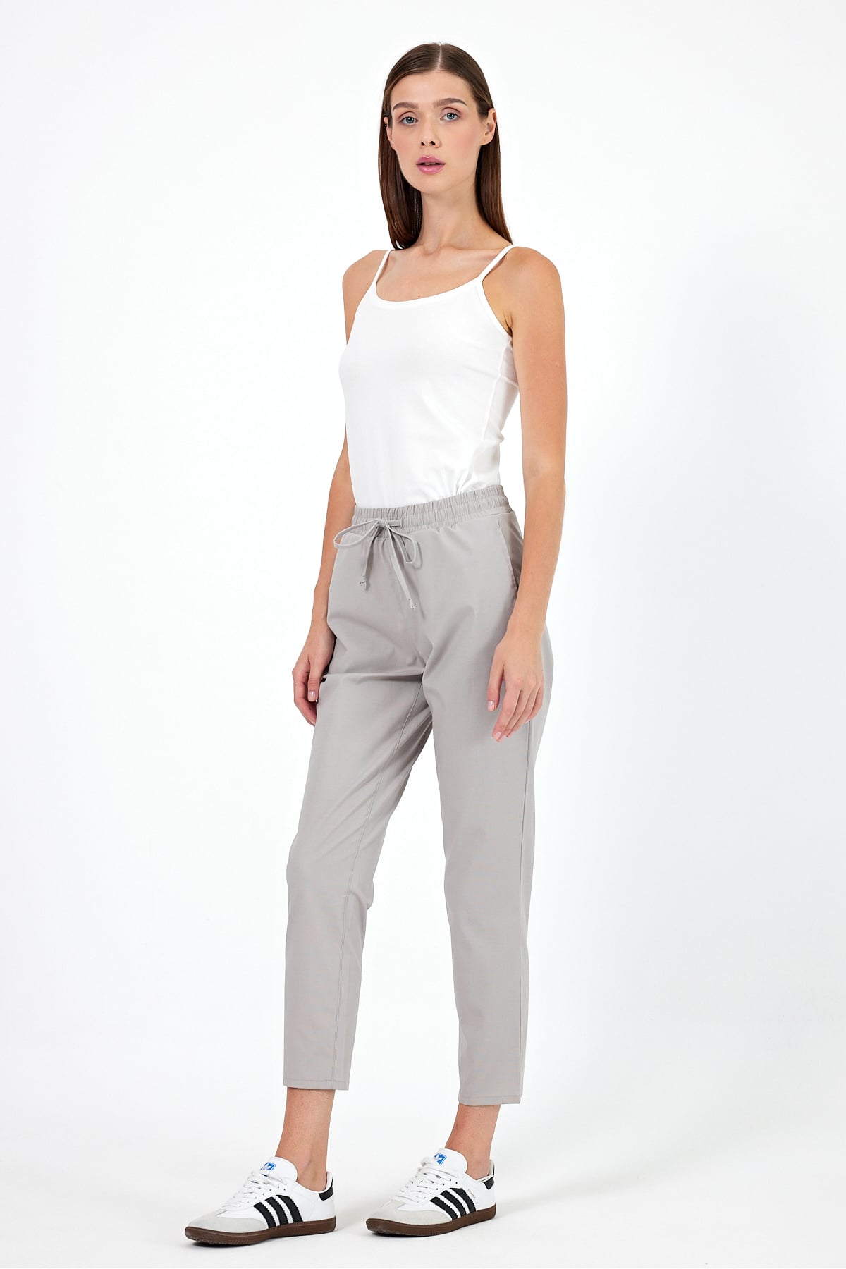 Alian Beli Lastikli Summer Gabardin Pantolon
