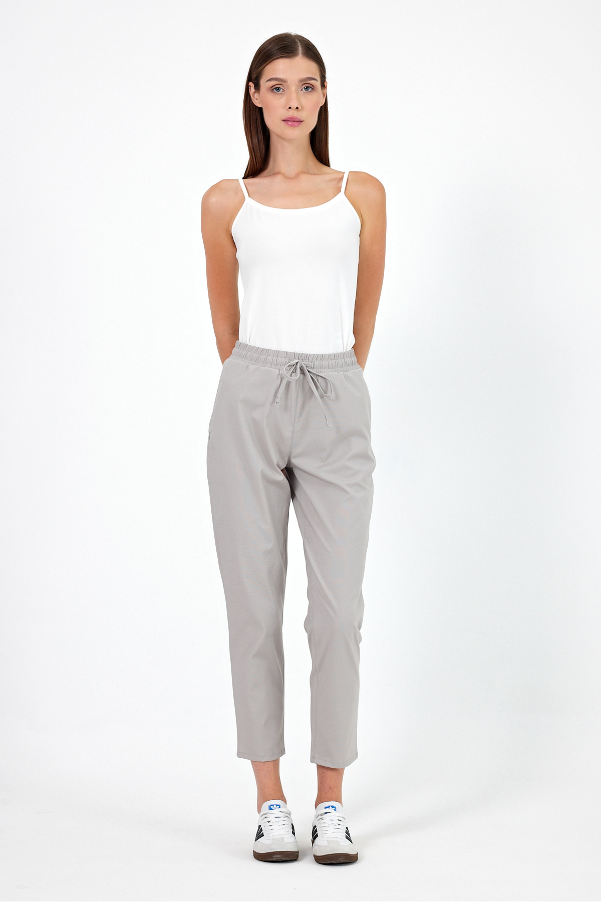 Alian Beli Lastikli Summer Gabardin Pantolon