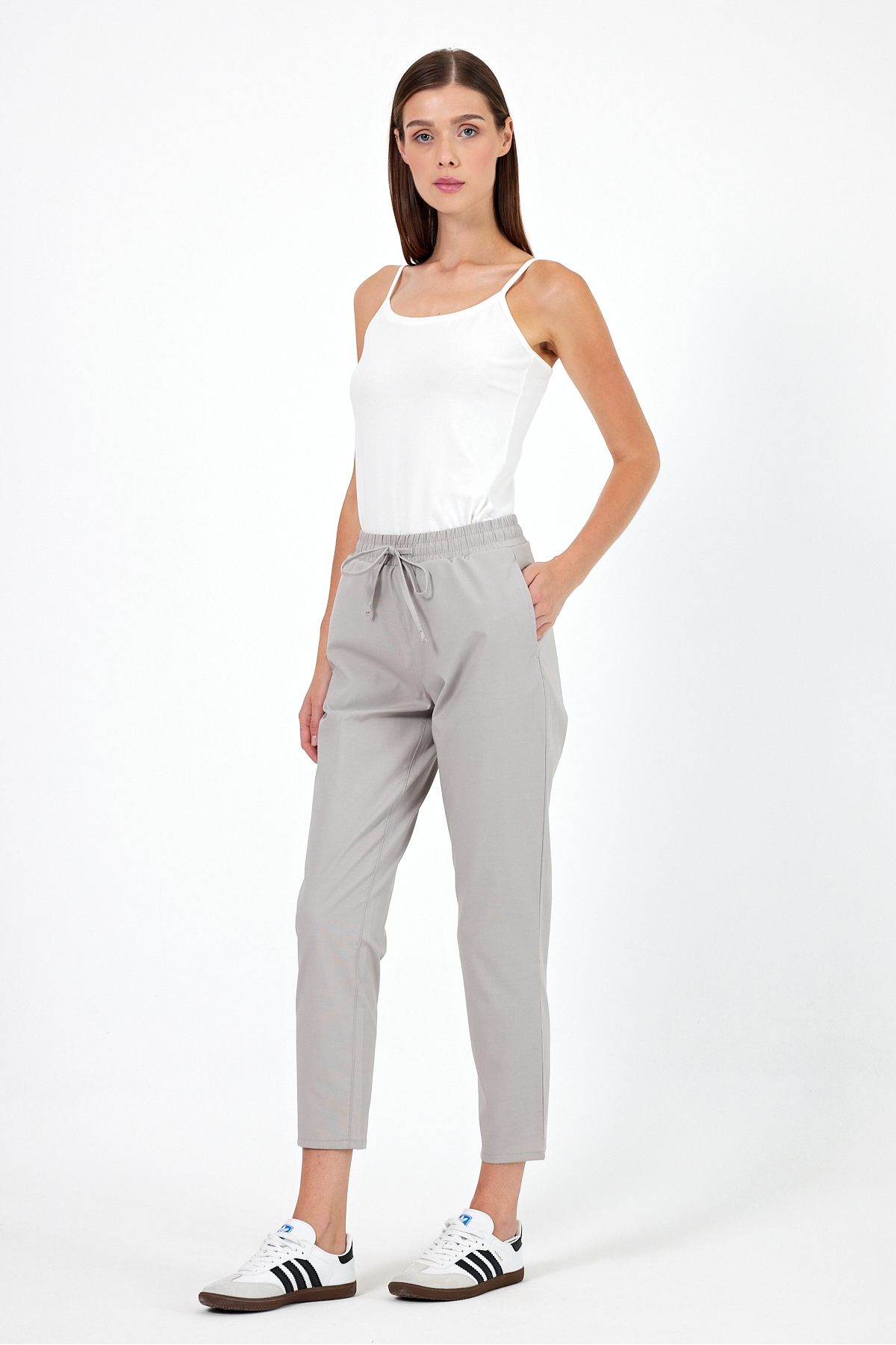 Alian Beli Lastikli Summer Gabardin Pantolon