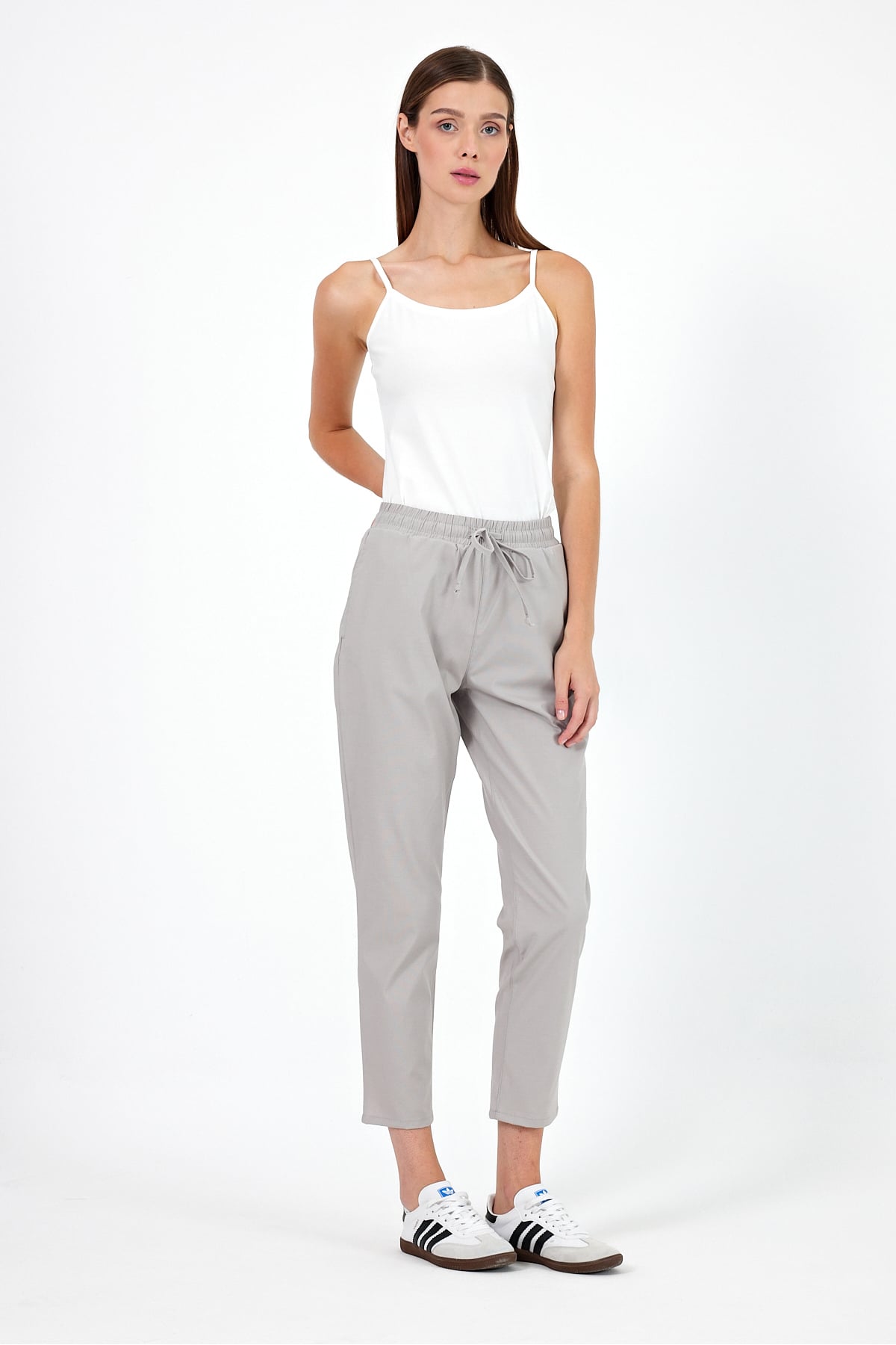Alian Beli Lastikli Summer Gabardin Pantolon