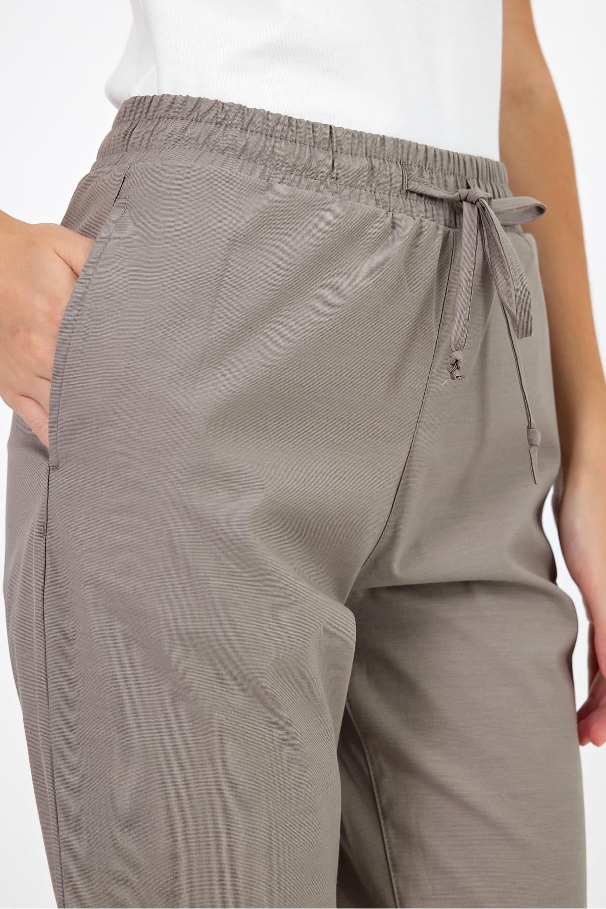 Alian Beli Lastikli Summer Gabardin Pantolon