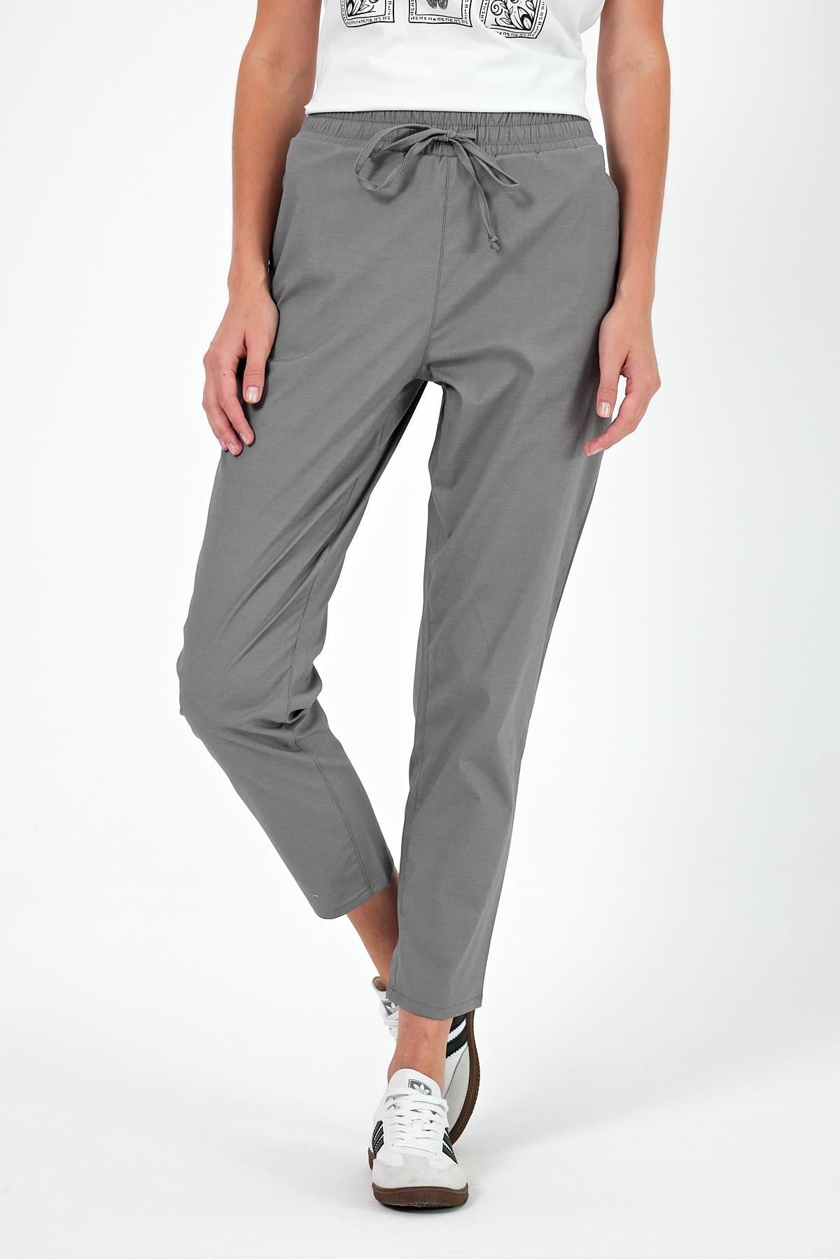 Alian Beli Lastikli Summer Gabardin Pantolon