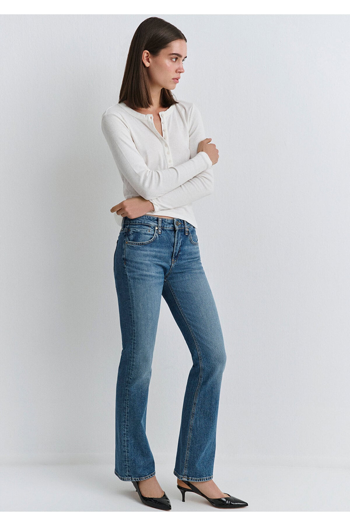 Alina Iconic Puslu Indigo Mavisi Jean Pantolon 1012577-90538