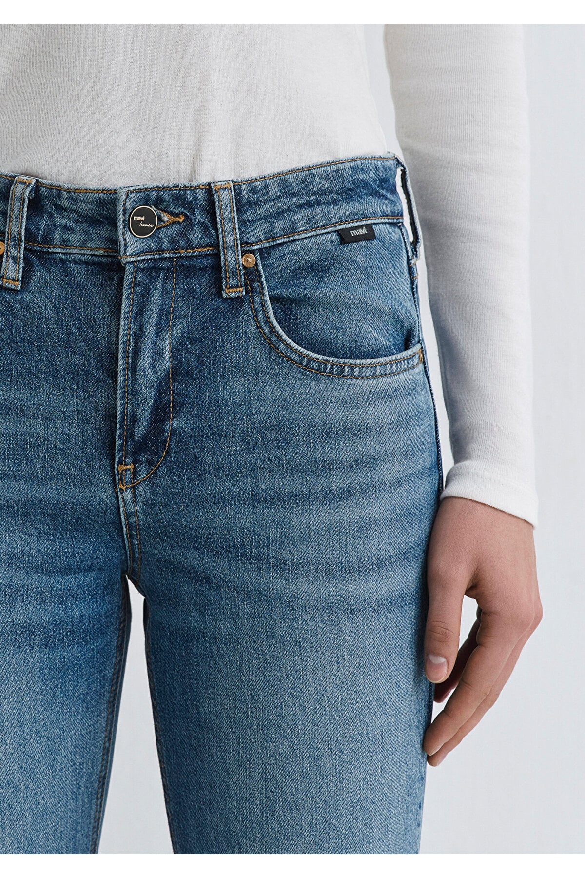 Alina Iconic Puslu Indigo Mavisi Jean Pantolon 1012577-90538