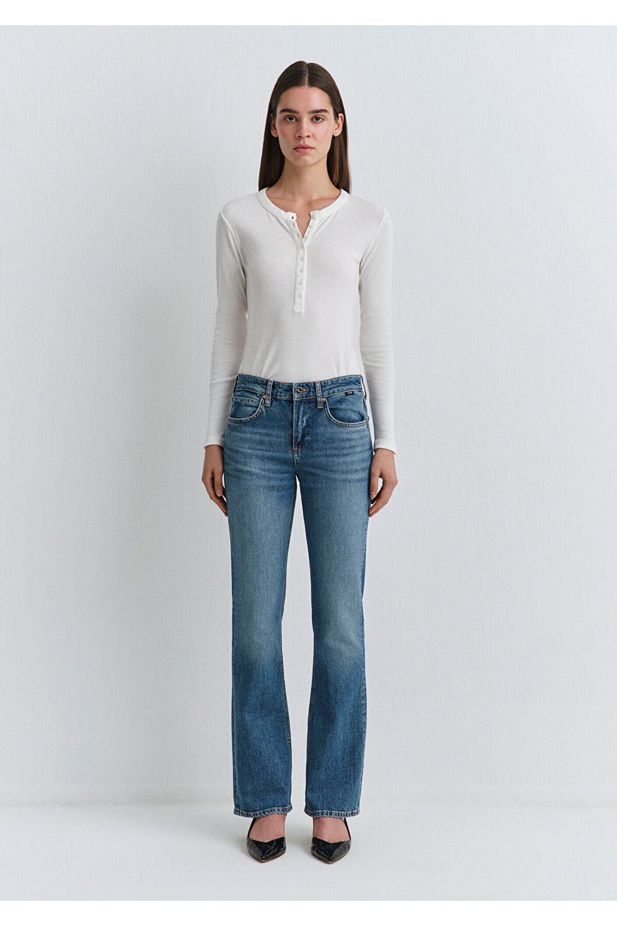 Alina Iconic Puslu Indigo Mavisi Jean Pantolon 1012577-90538