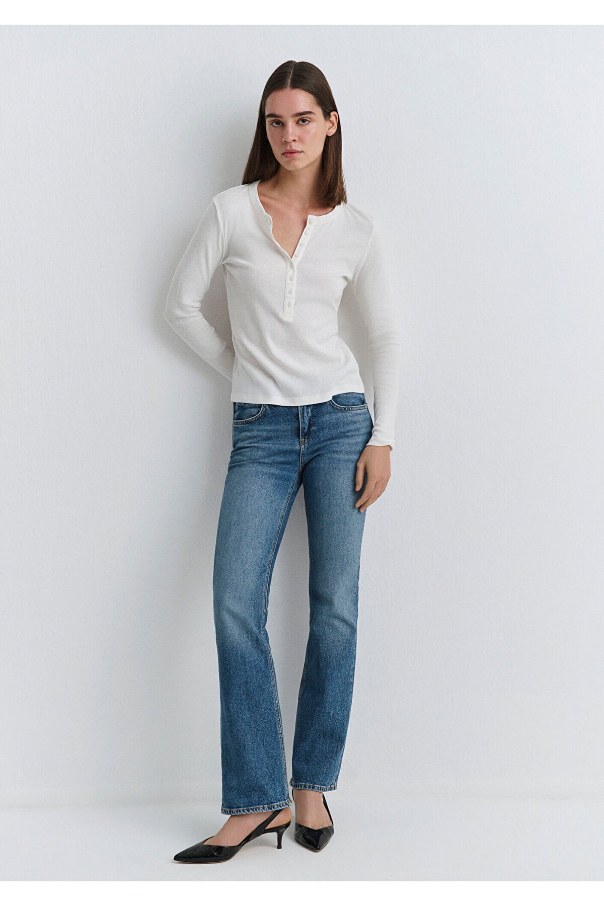 Alina Iconic Puslu Indigo Mavisi Jean Pantolon 1012577-90538