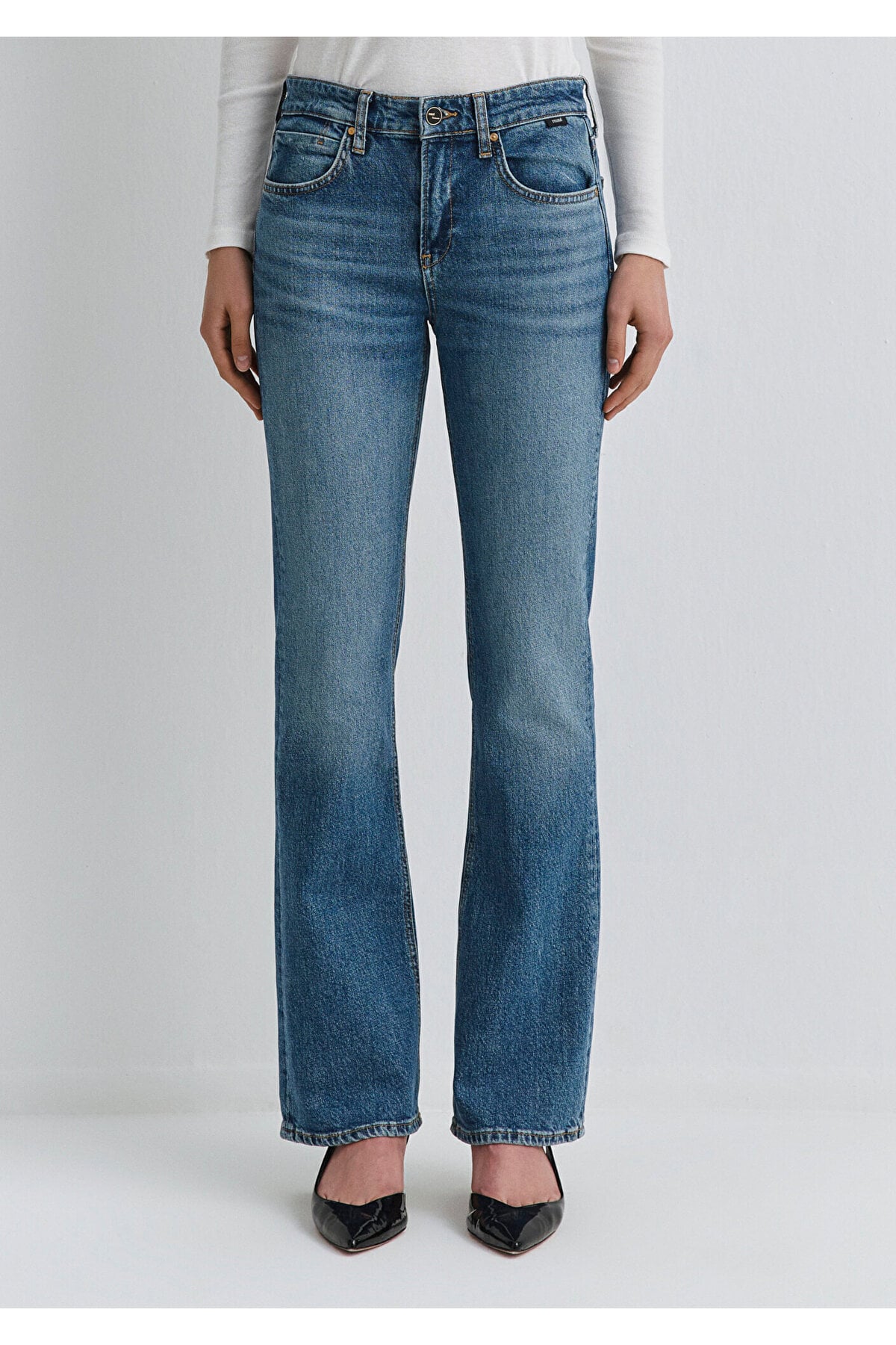 Alina Iconic Puslu Indigo Mavisi Jean Pantolon 1012577-90538