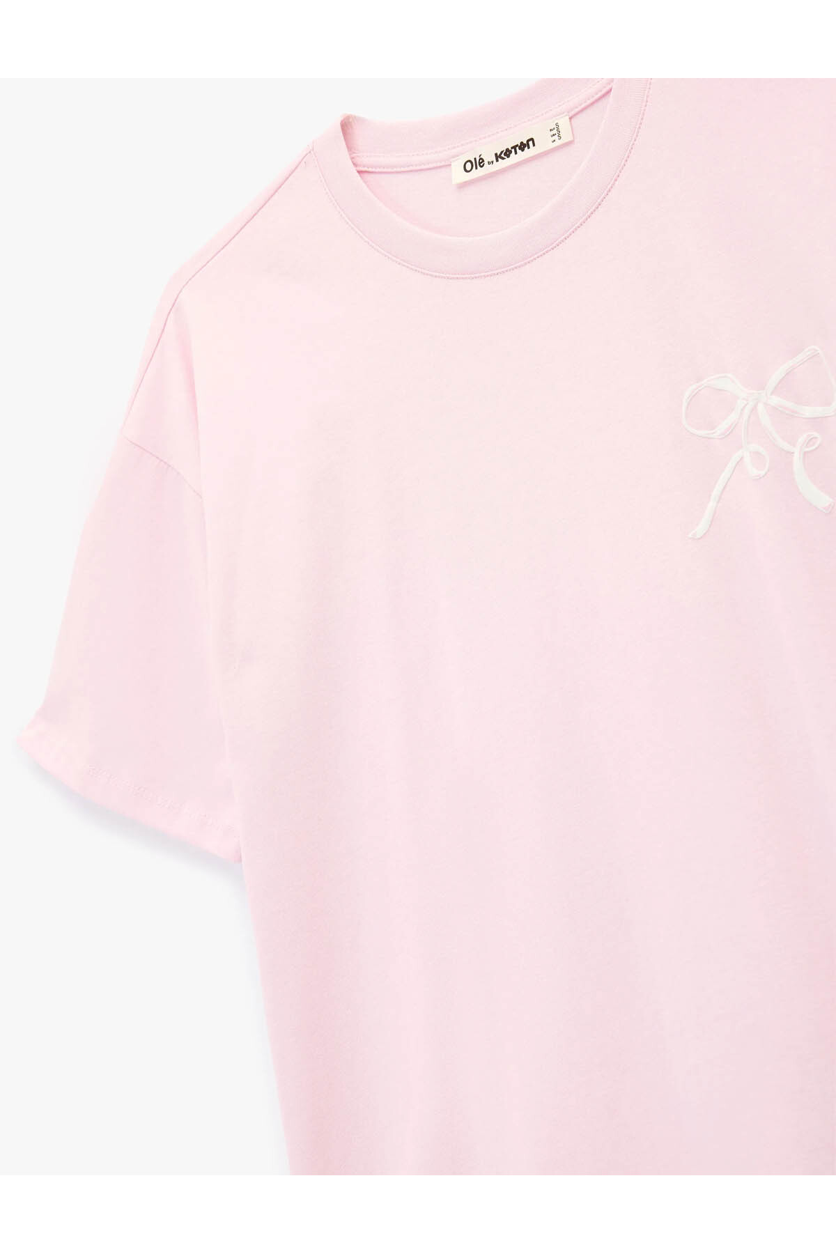 Arkası Baskılı Oversize Pembe Kadın T-Shirt 6SAL10052IK