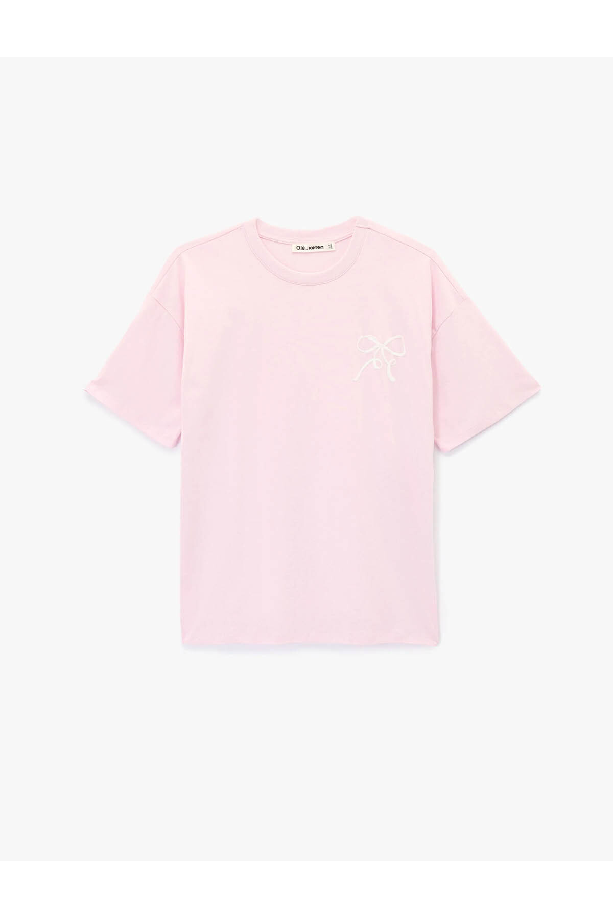 Arkası Baskılı Oversize Pembe Kadın T-Shirt 6SAL10052IK