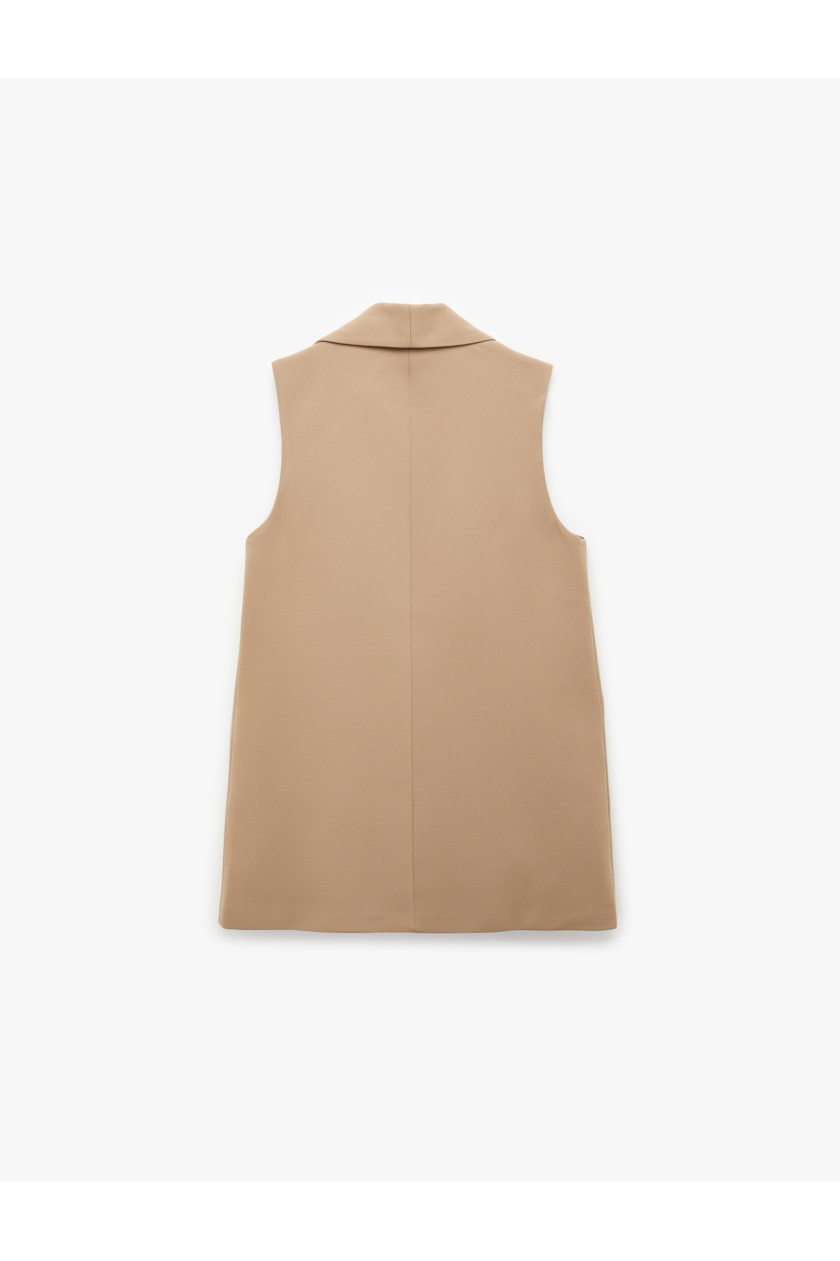 Astarı Leopar Desenli Cepli Uzun Blazer Yelek