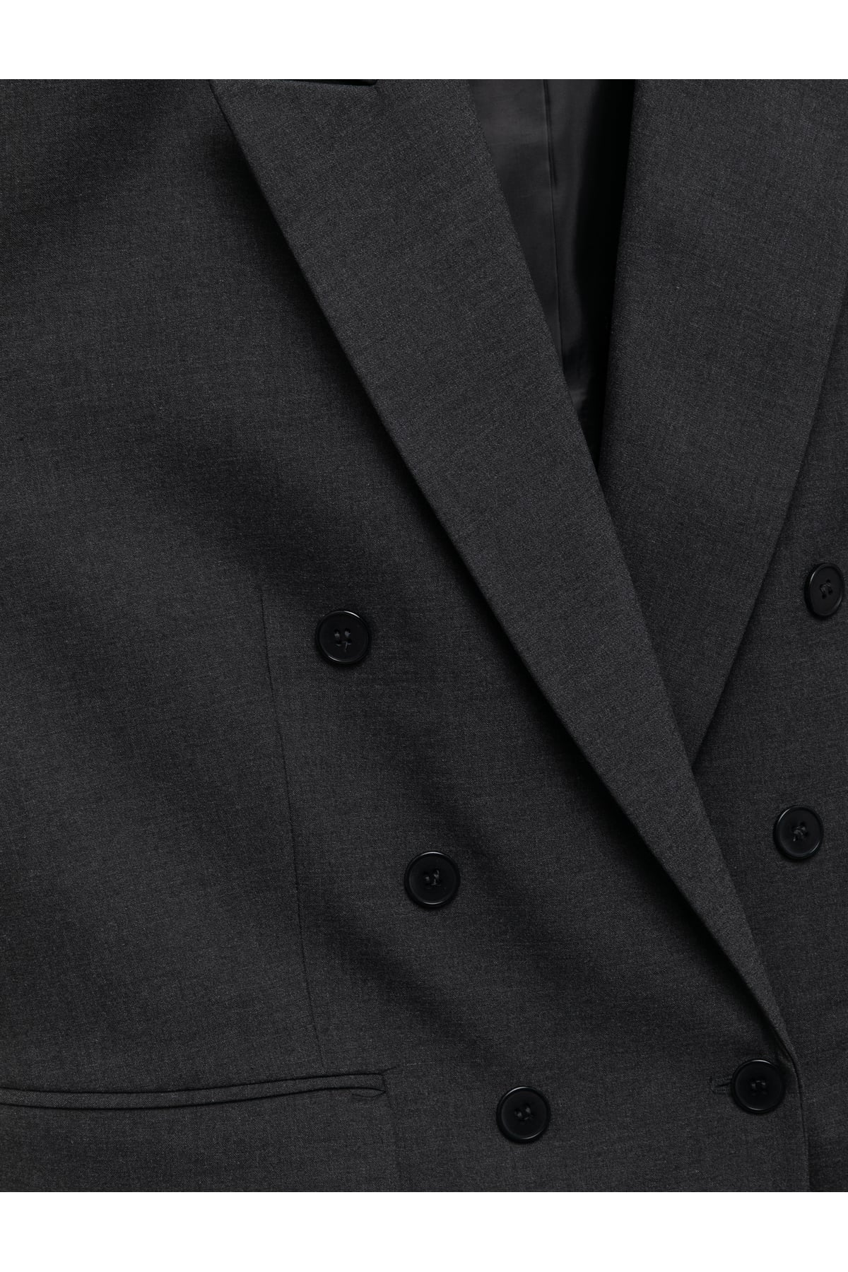 Astarlı Cepli Kruvaze Düğmeli Kolsuz Uzun Blazer Yelek