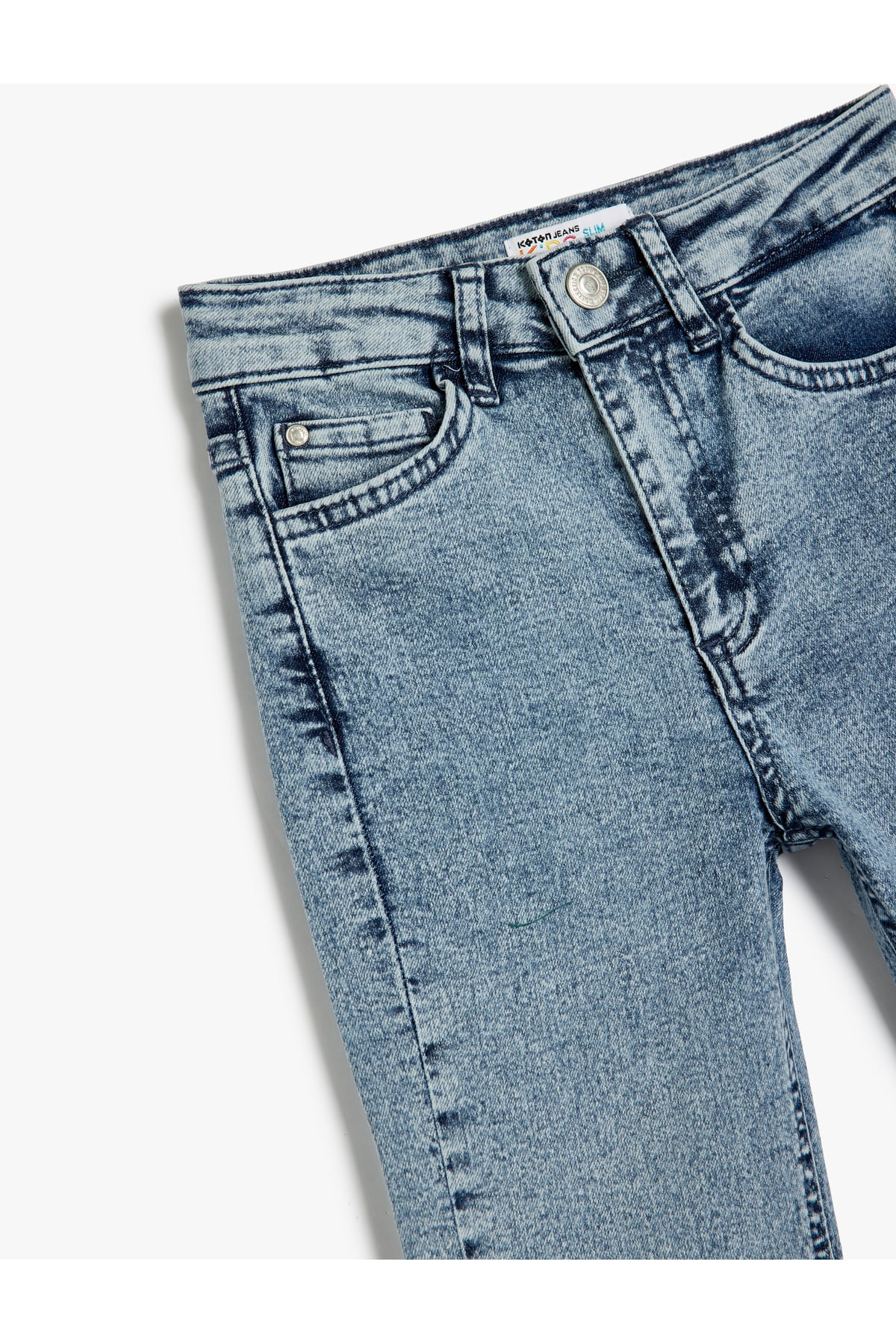 Ayarlanabilir Lastikli Pamuklu Denim Pantolon