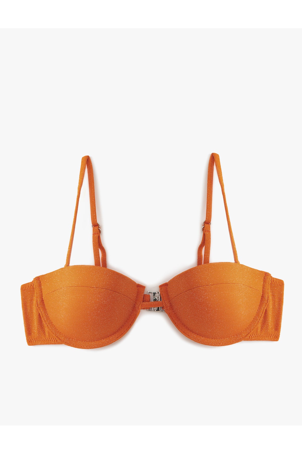 Balenli Straplez Bikini Üstü Simli Dokulu Çıkarılabilir Askılı