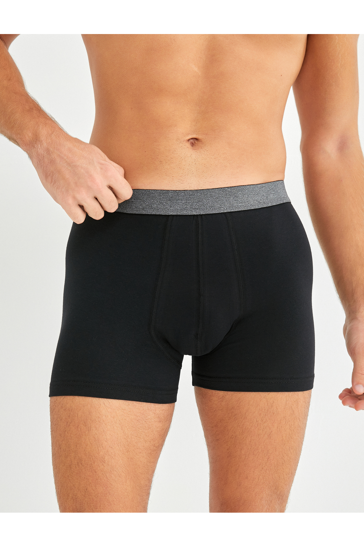 Basic 3'lü Boxer Seti Pamuklu Beli Lastikli