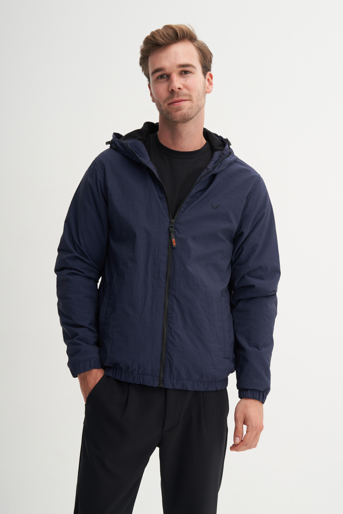 Basic Crinkle Kumaş Baharlık Regular Fit Mont