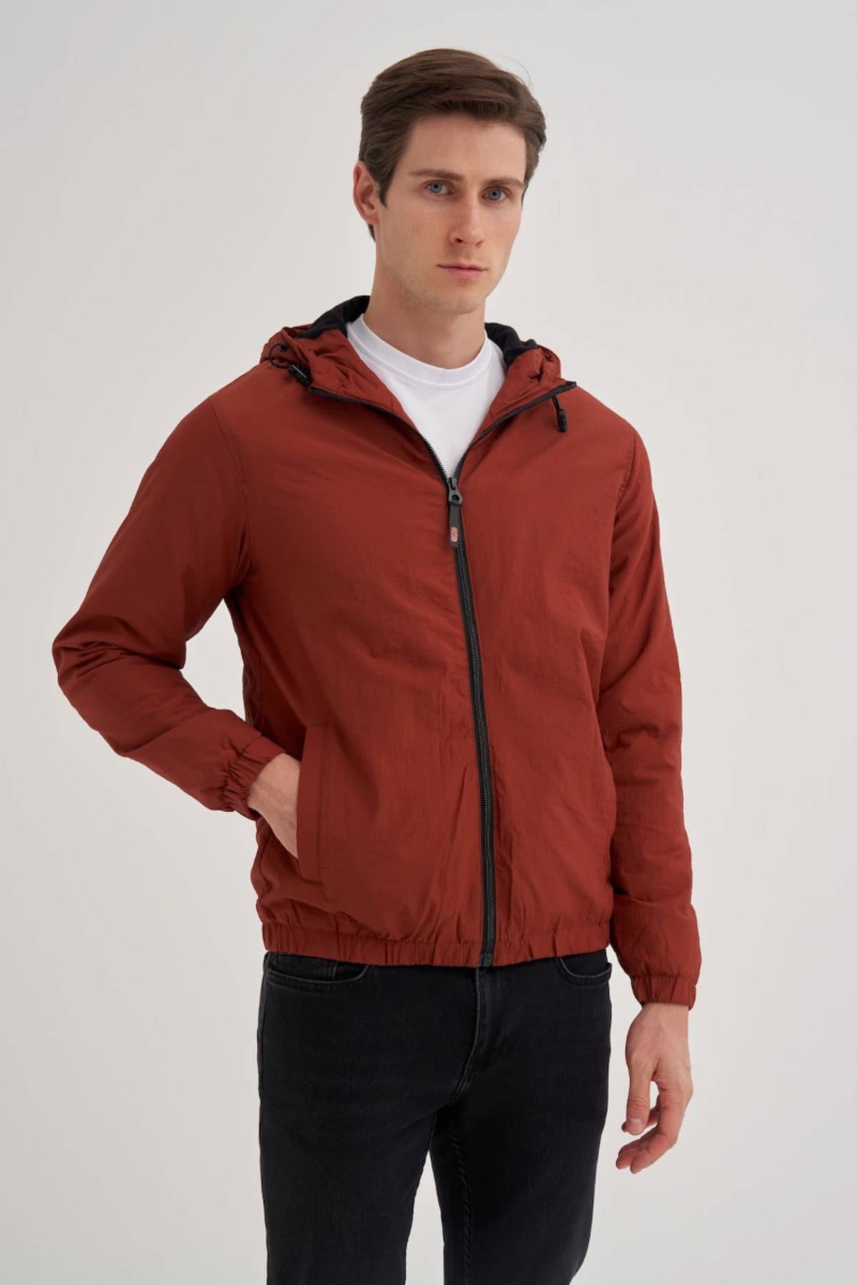 Basic Crinkle Kumaş Baharlık Regular Fit Mont
