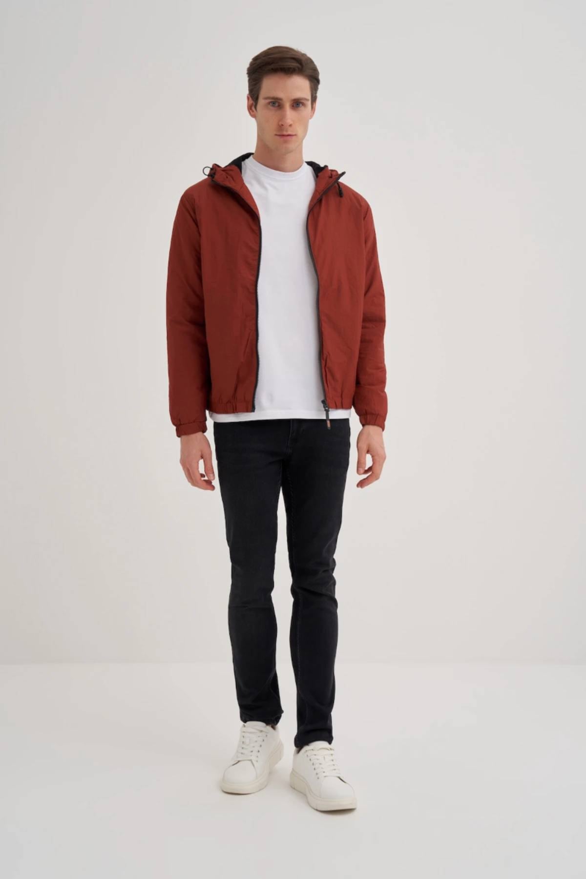 Basic Crinkle Kumaş Baharlık Regular Fit Mont