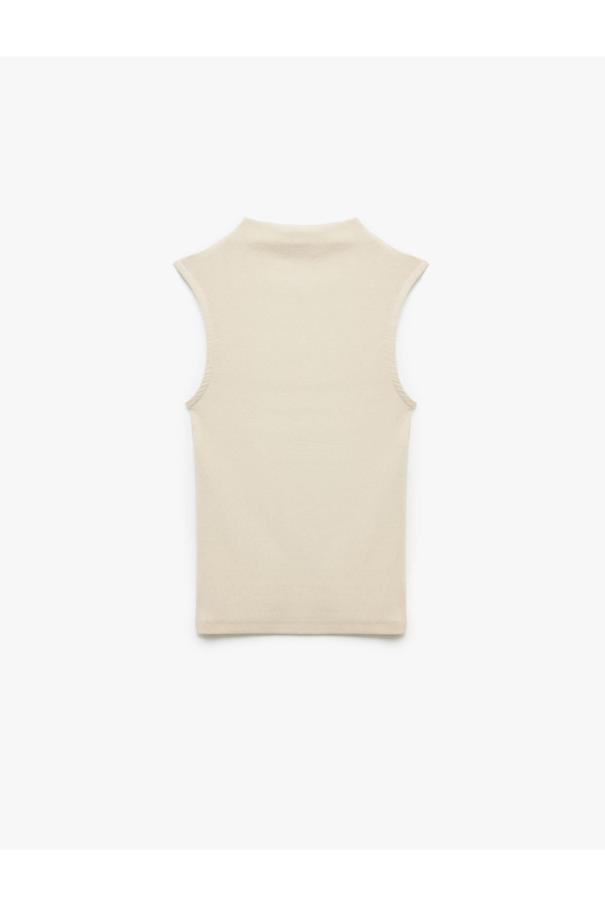 Basic Slim Fit Dik Yaka Modal Kolsuz Bluz
