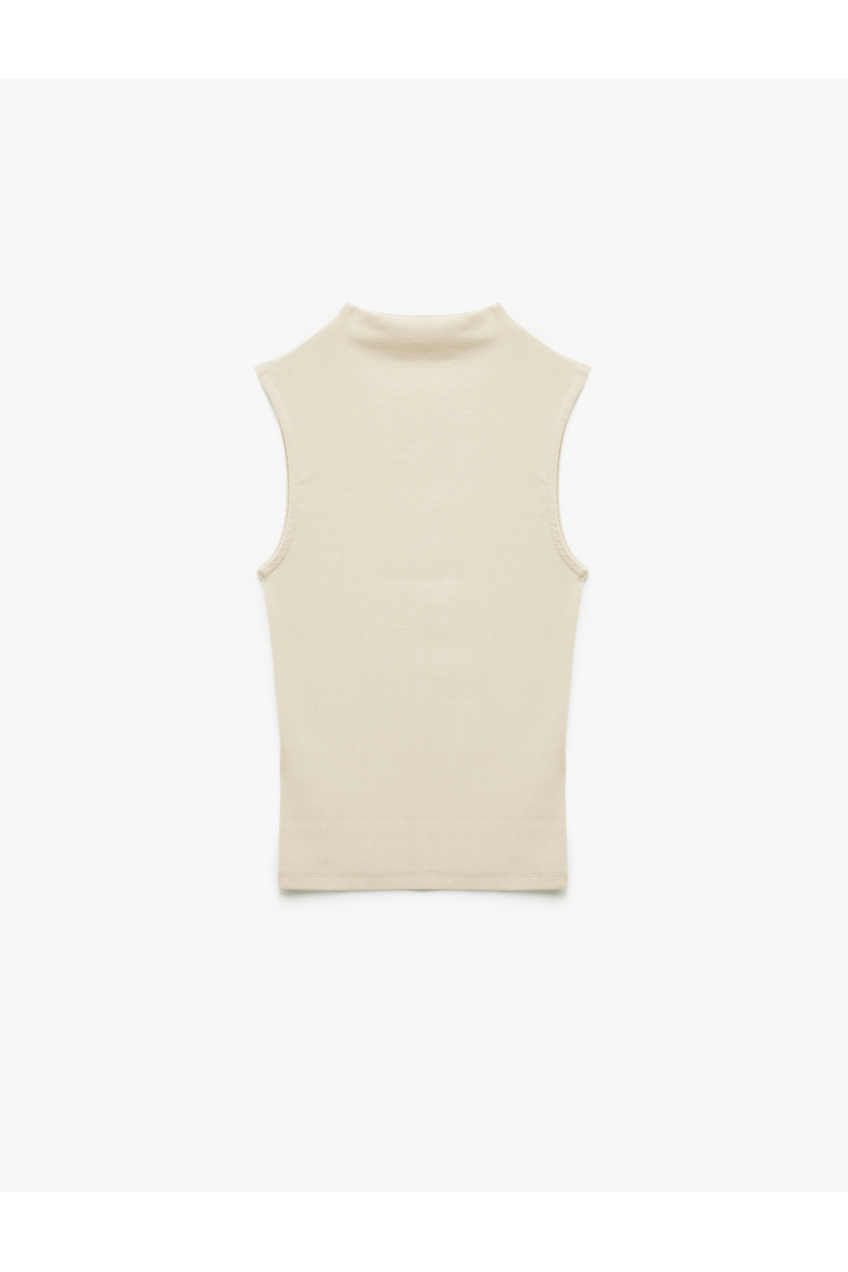 Basic Slim Fit Dik Yaka Modal Kolsuz Bluz