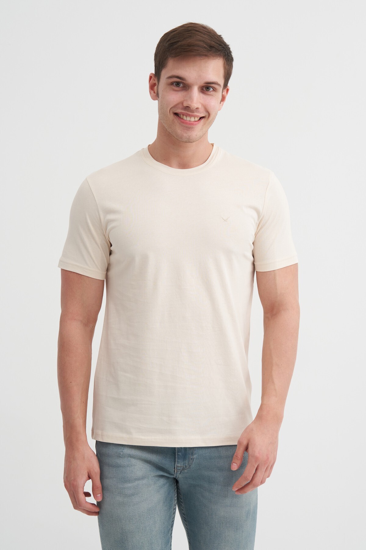 Basic Süprem Erkek T-shirt 46230 Bej