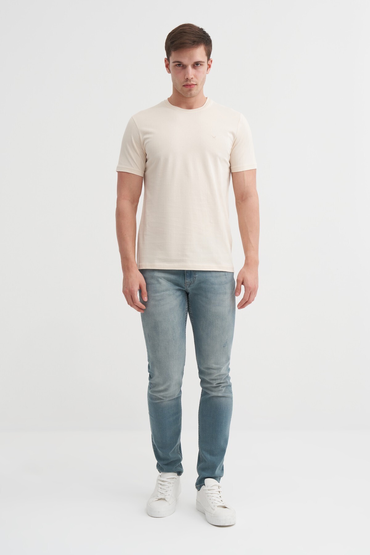 Basic Süprem Erkek T-shirt 46230 Bej
