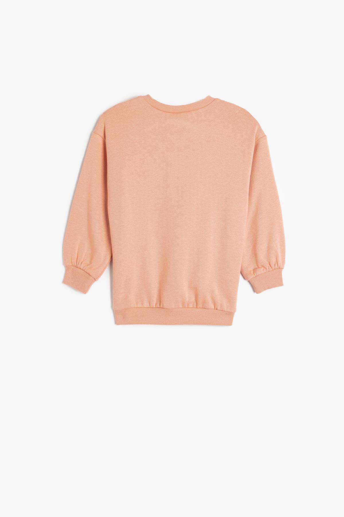 Basic Sweatshirt Uzun Kollu Bisiklet Yaka Pamuklu Şardonlu