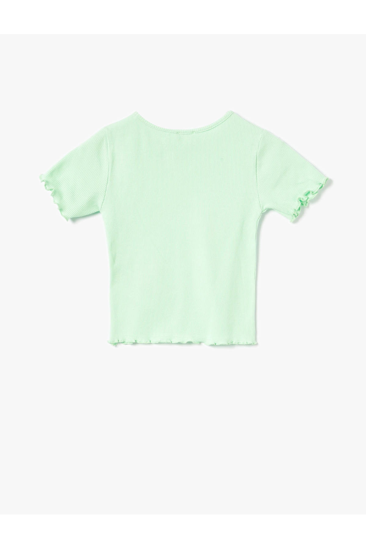 Basic Tişört Kısa Kollu Bisiklet Yaka Ribanalı Pamuklu