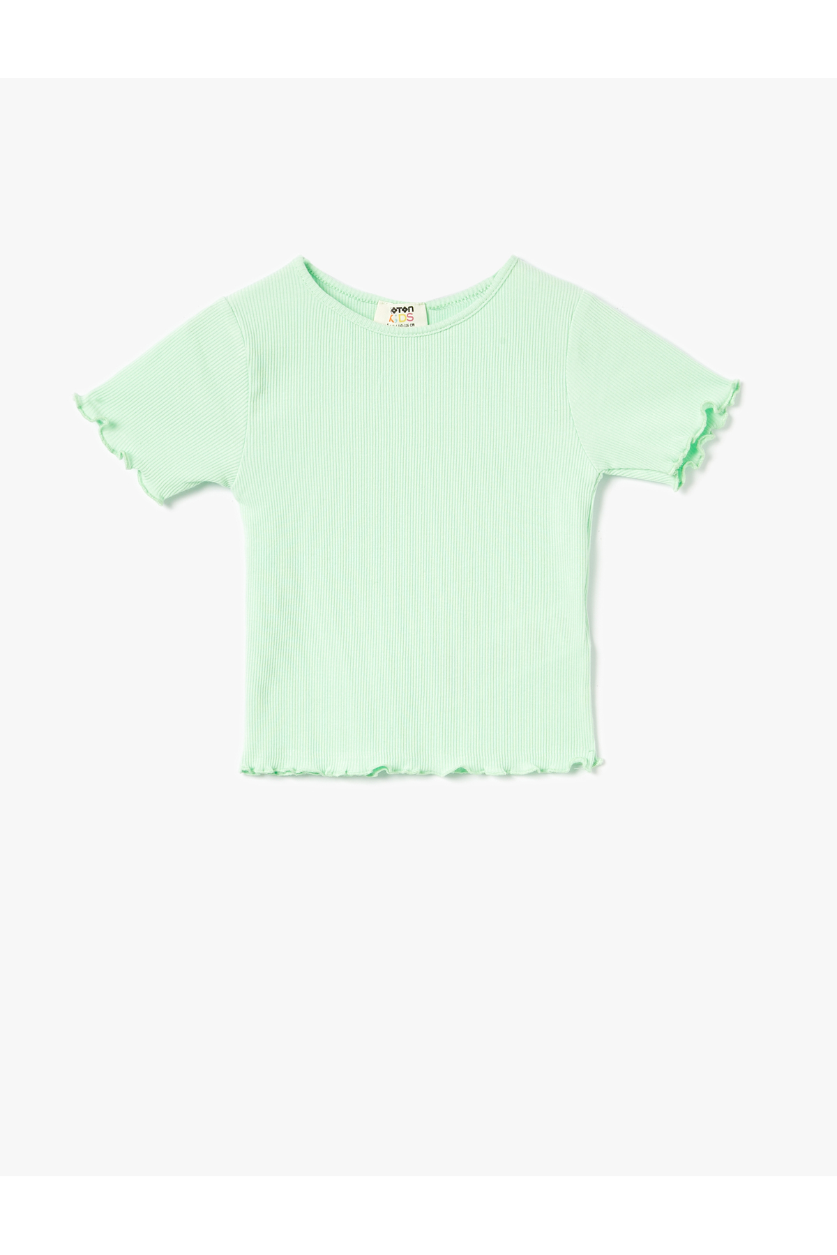 Basic Tişört Kısa Kollu Bisiklet Yaka Ribanalı Pamuklu