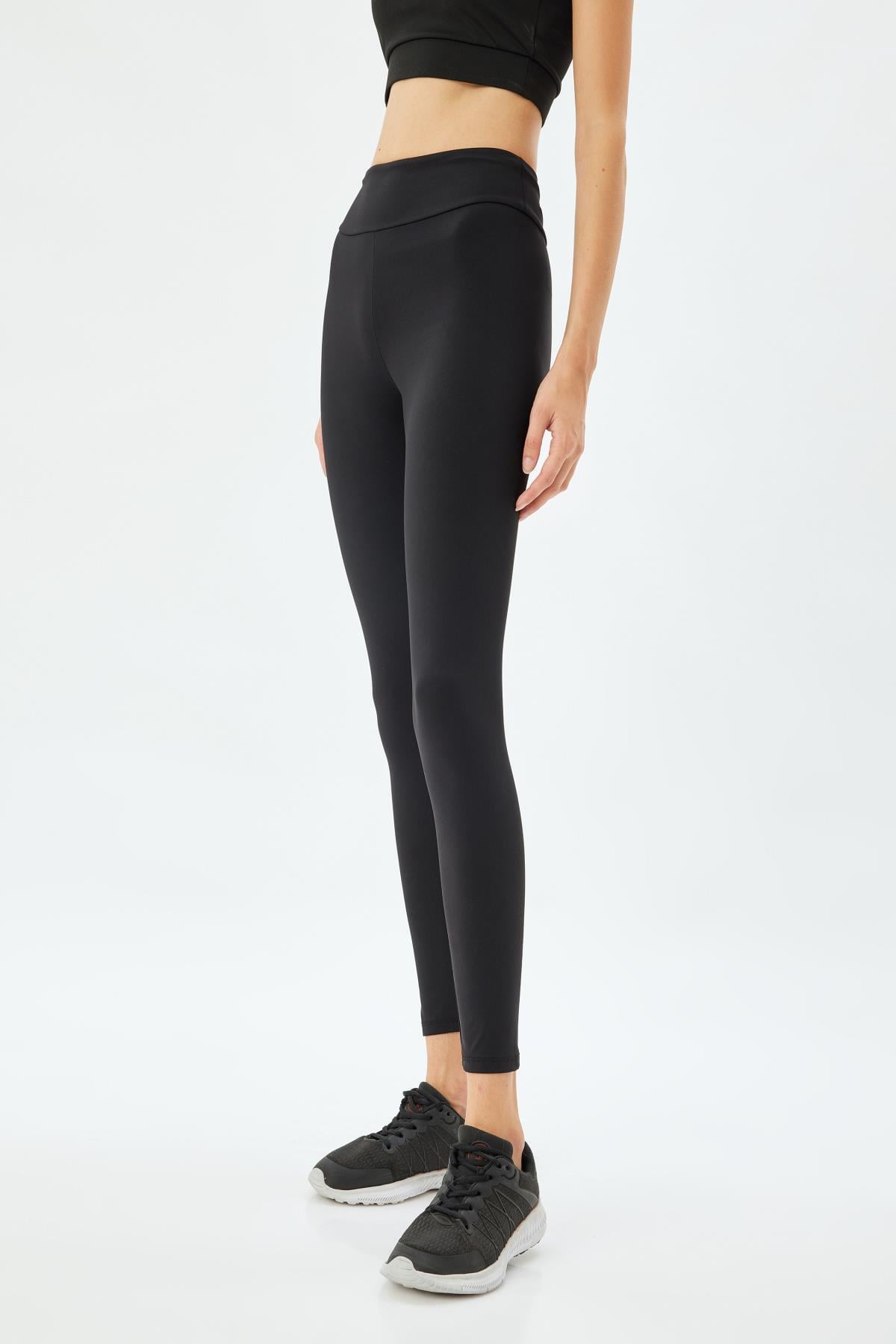 Basic Yüksek Bel Dar Kesim Yumuşak Tuşe Spor Tayt