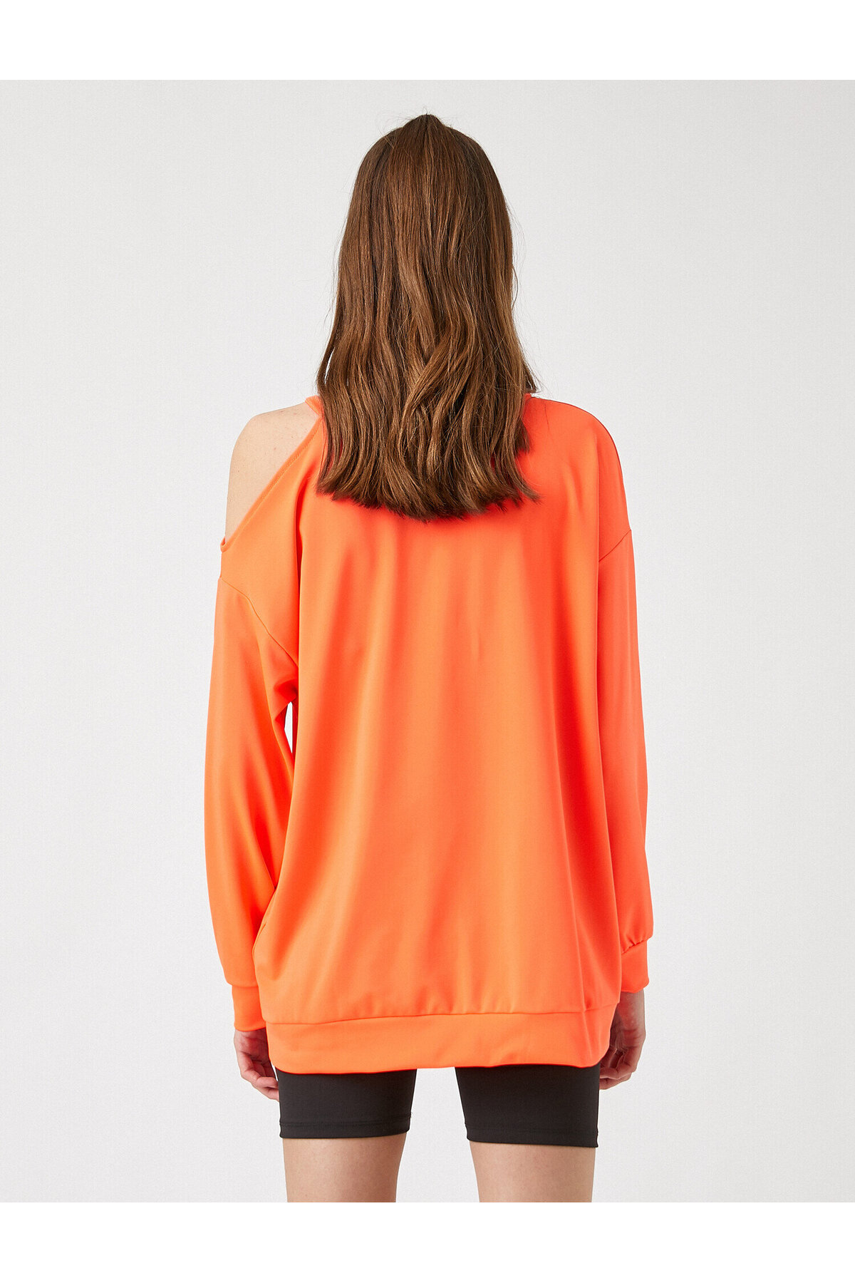 Baskılı Açık Omuz Sweatshirt