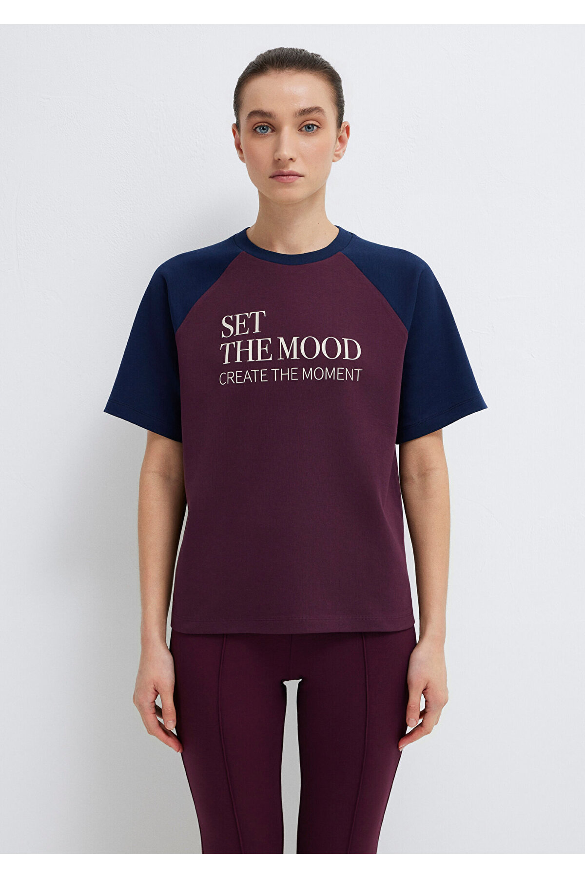 Baskılı Bordo Tişört Regular Fit / Normal Kesim 1613844-70434