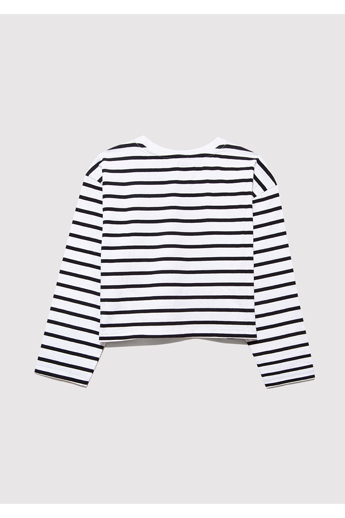Baskılı Crop Siyah Tişört Loose Fit / Bol Rahat Kesim 7610270-82374