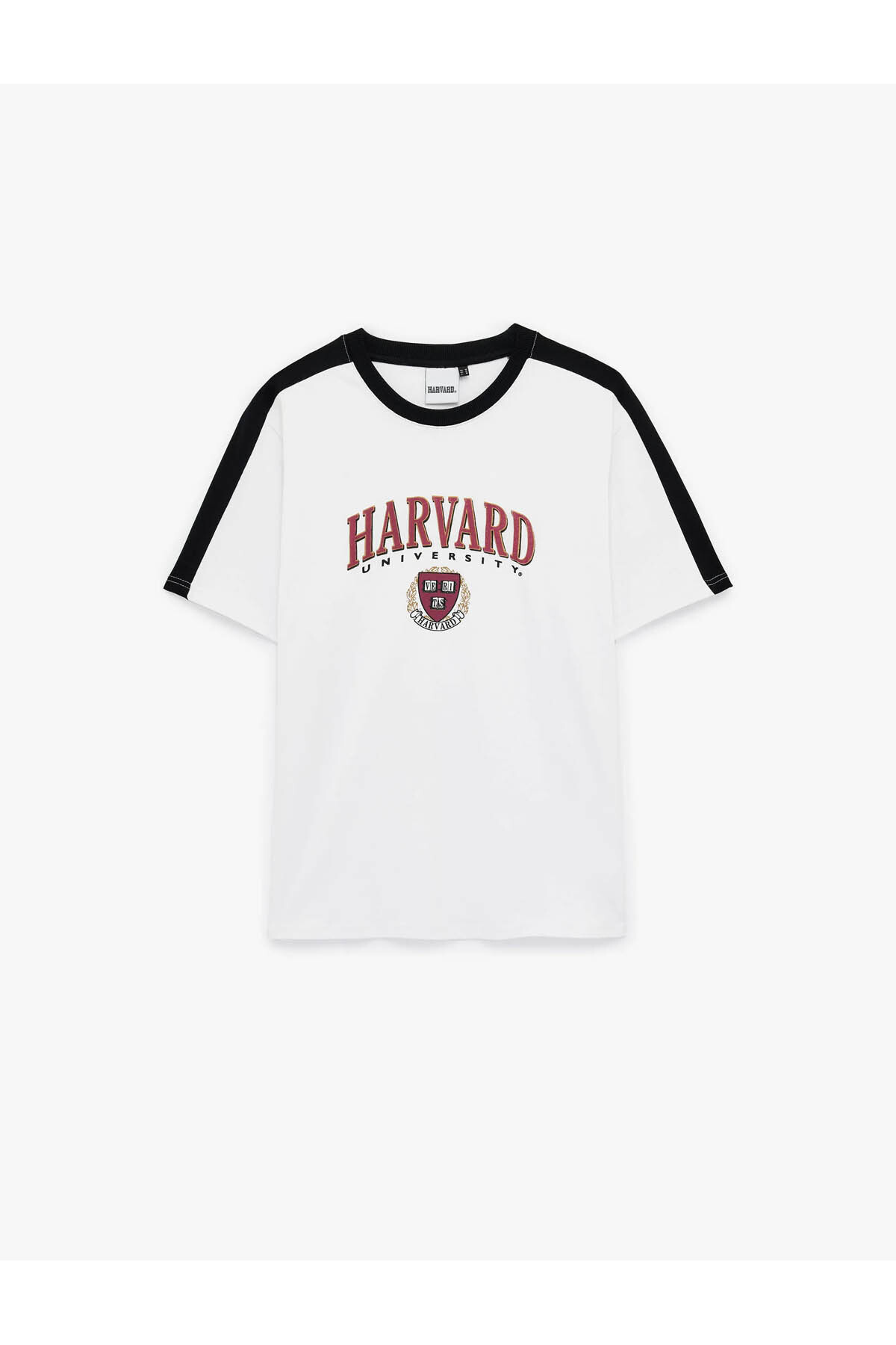 Baskılı Harvard Lisanslı Beyaz Erkek T-Shirt 6SAM10035MK