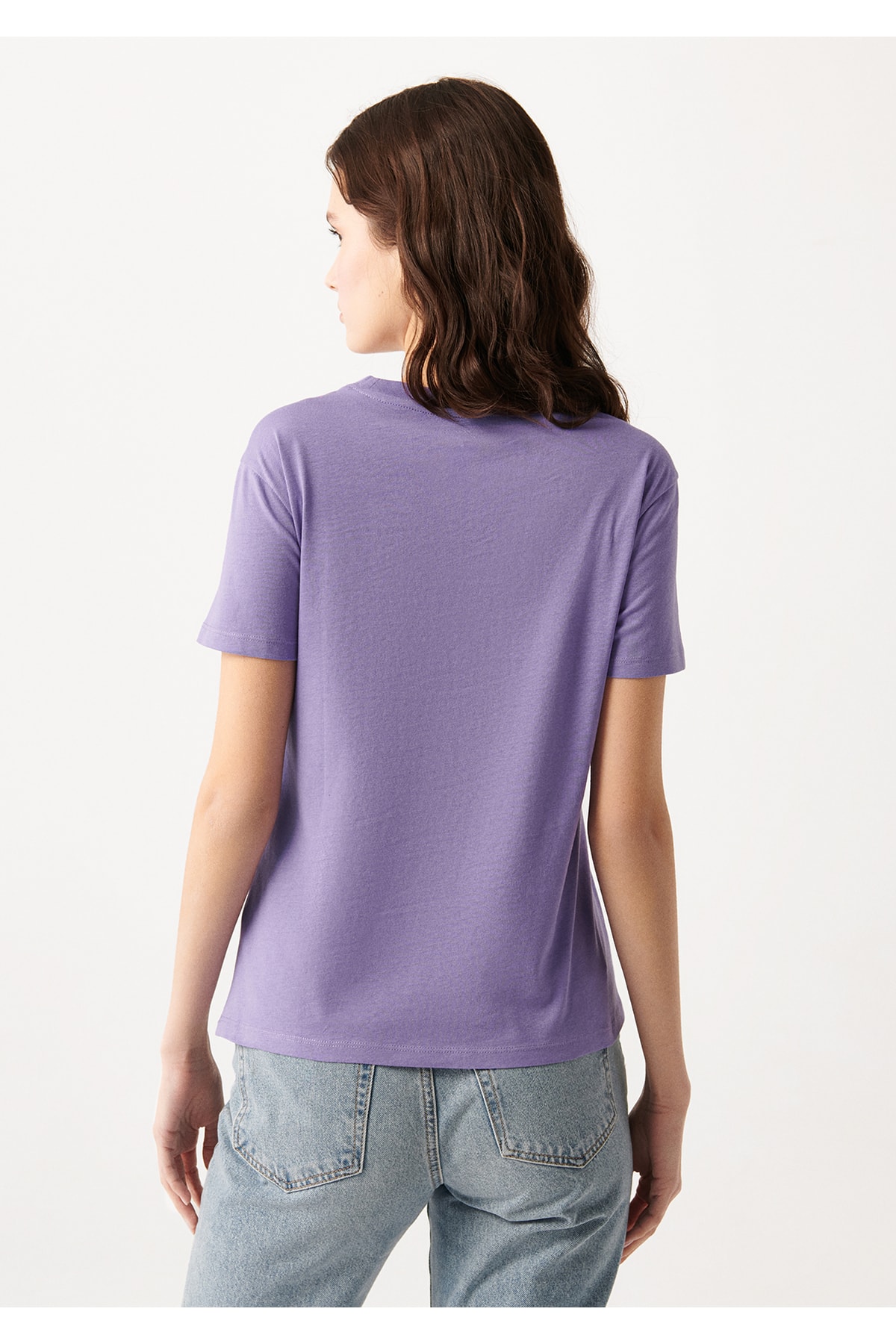 Baskılı Mor Tişört Regular Fit / Normal Kesim 1610273-70529