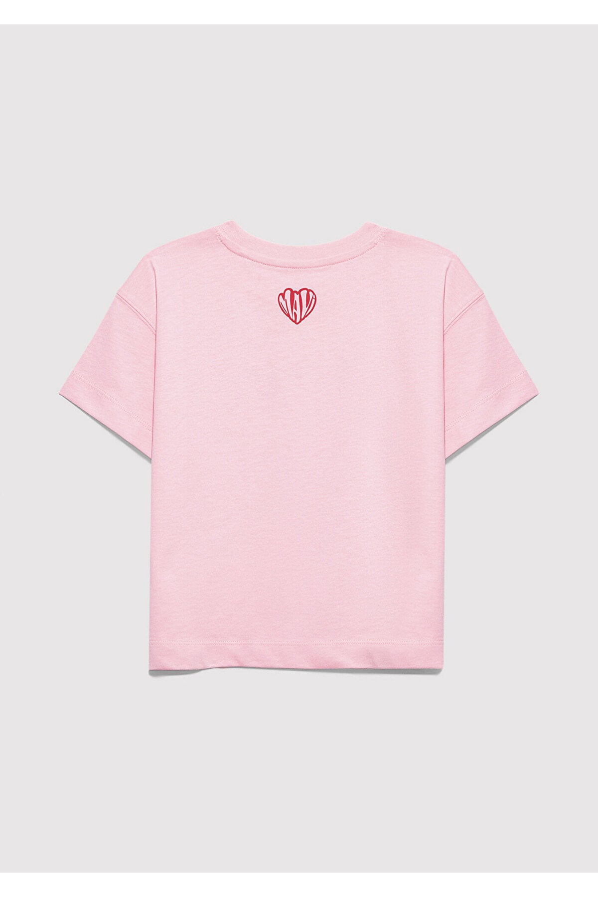 Baskılı Pembe Tişört Loose Fit / Bol Rahat Kesim 7610398-71007