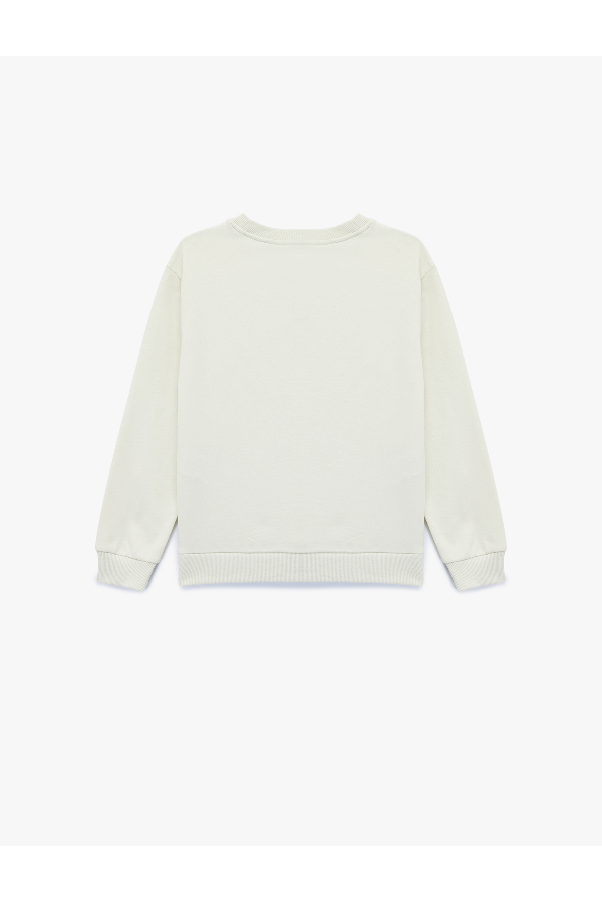 Baskılı Uzun Kollu Bisiklet Yaka Pamuklu Şardonlu Sweatshirt