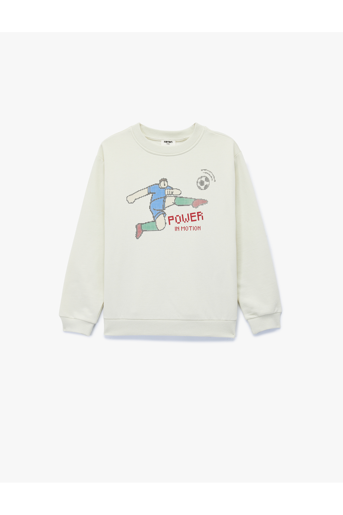 Baskılı Uzun Kollu Bisiklet Yaka Pamuklu Şardonlu Sweatshirt