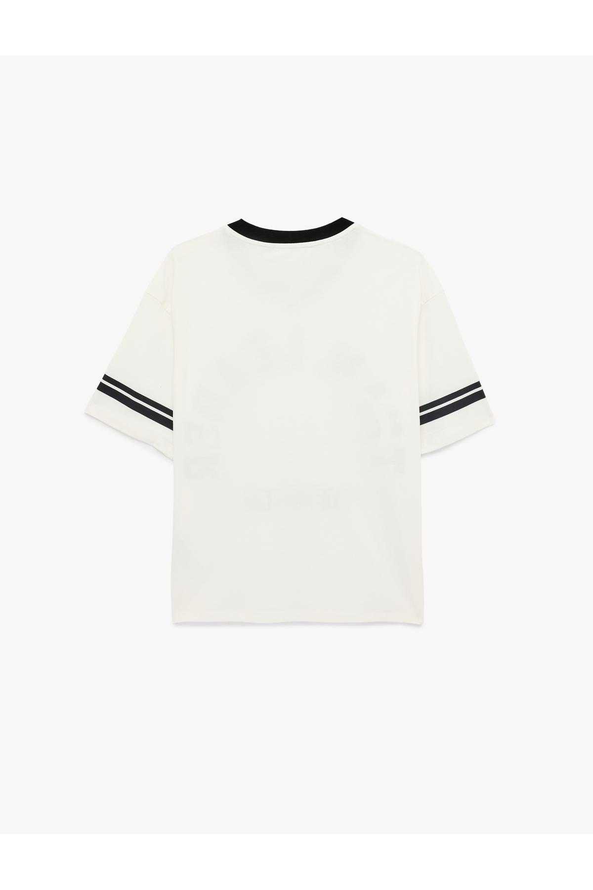 Baskılı Yarım Kollu Oversize V Yaka Tişört