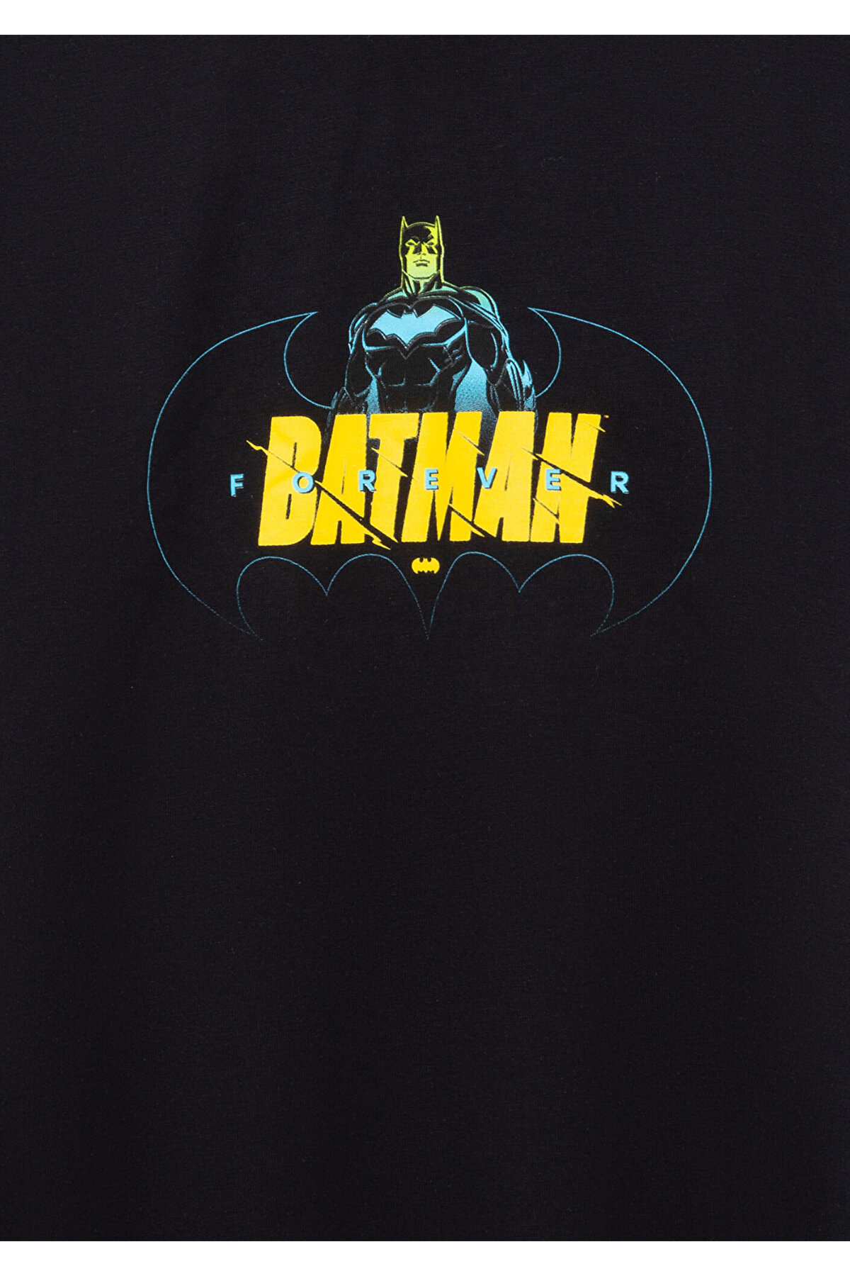 Batman Baskılı Siyah Tişört Loose Fit / Bol Rahat Kesim 6610294-900