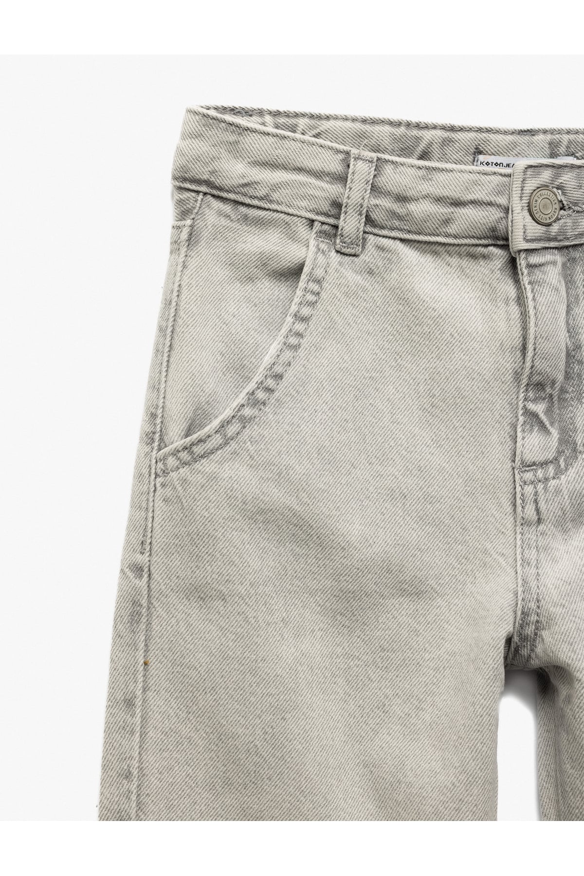 Beli Ayarlanabilir Lastikli Cep Detaylı Pamuklu Denim Pantolon