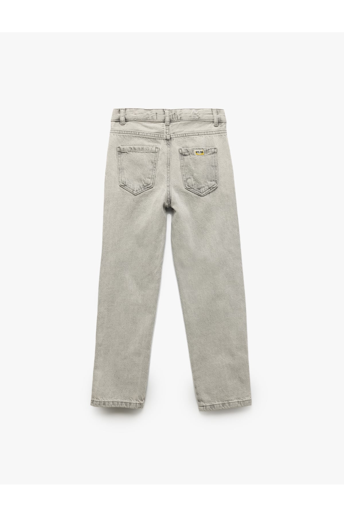 Beli Ayarlanabilir Lastikli Cep Detaylı Pamuklu Denim Pantolon