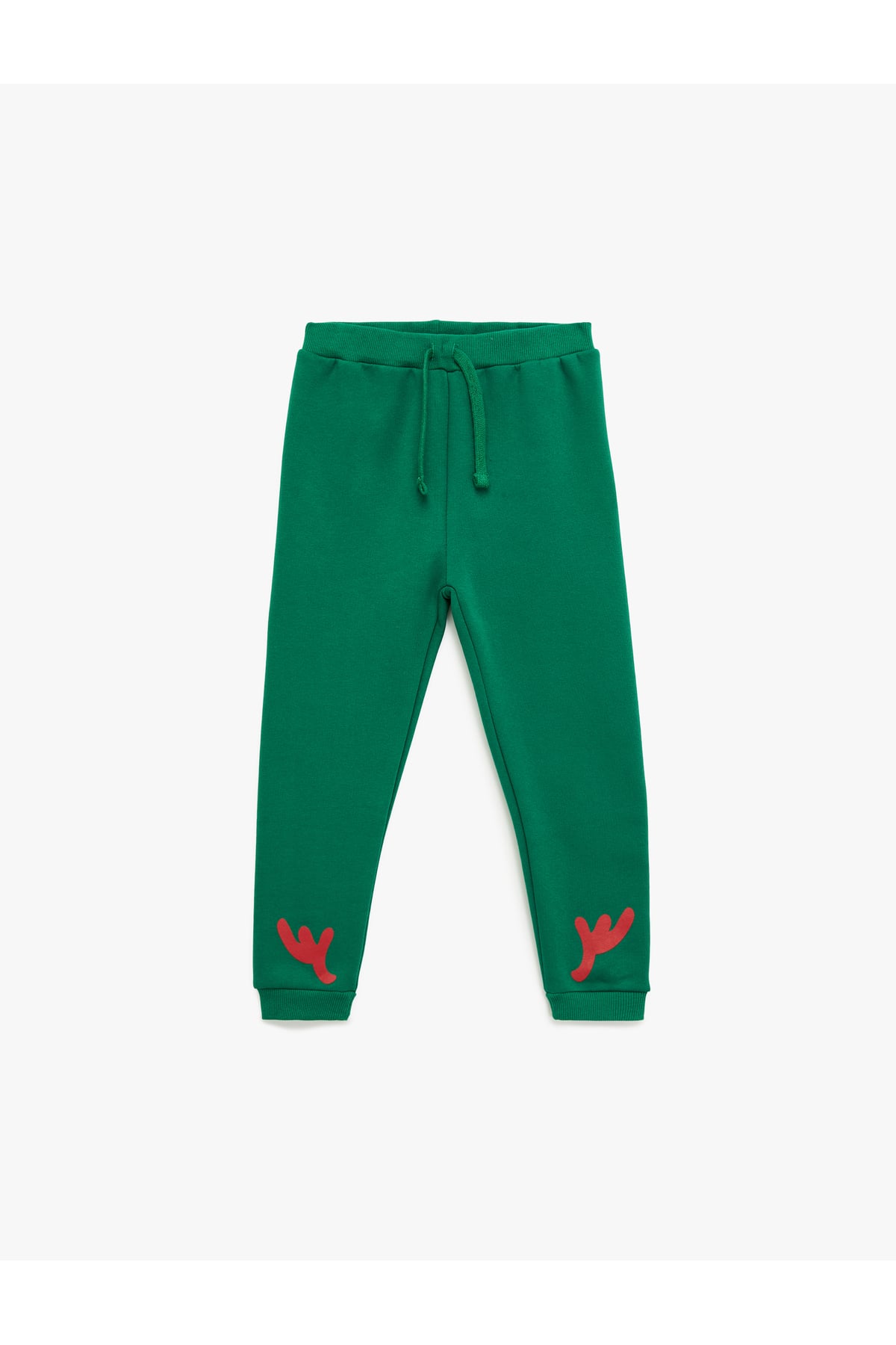 Beli Bağcıklı Baskı Detaylı Şardonlu Jogger Eşofman Altı