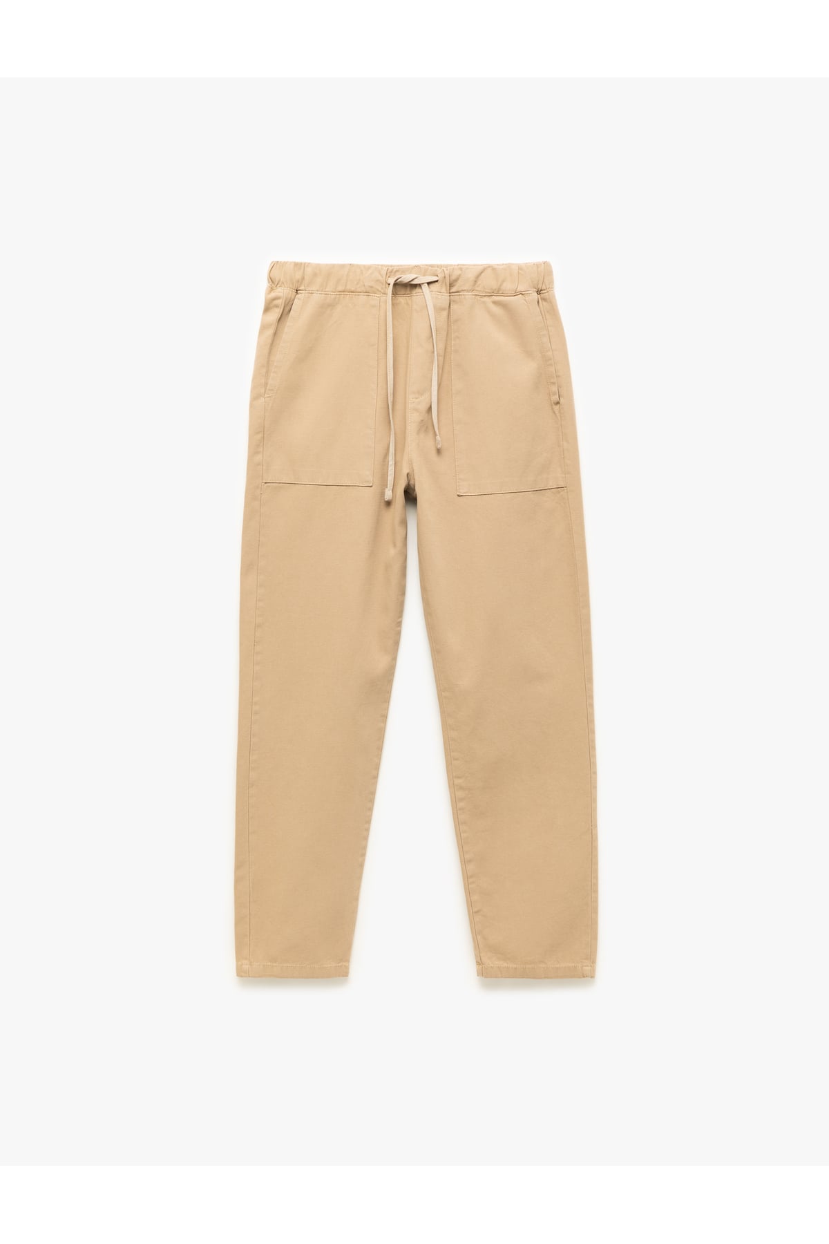Beli Bağcıklı Cep Detaylı Pamuklu Chino Pantolon