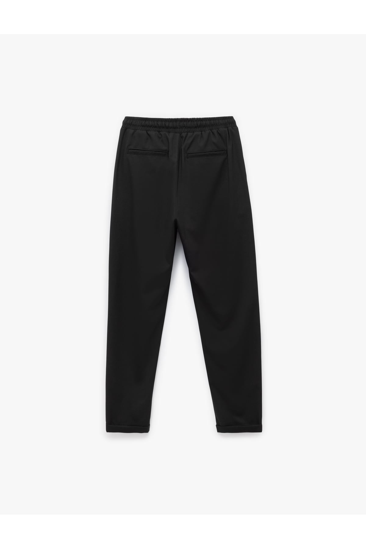 Beli Bağcıklı Katlamalı Paça Rahat Kesim Cep Detaylı Slim Fit Pantolon