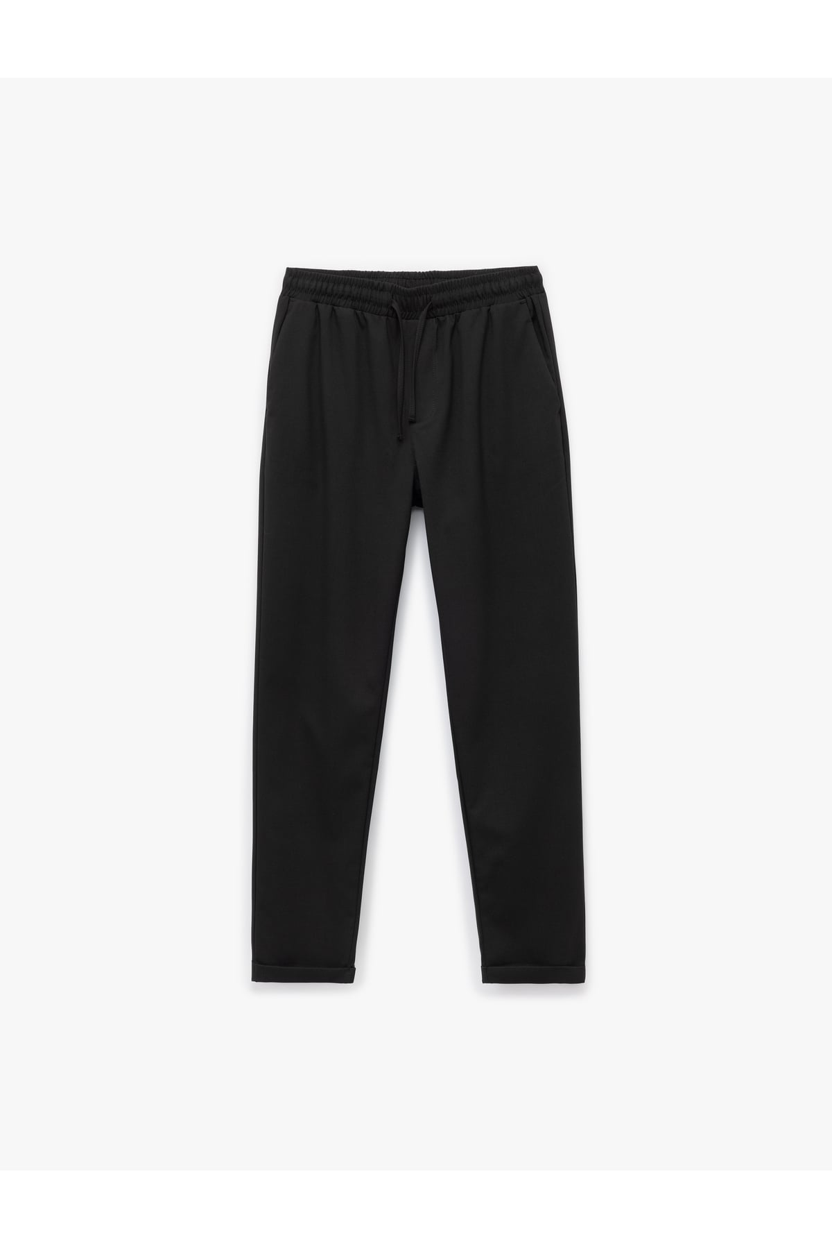 Beli Bağcıklı Katlamalı Paça Rahat Kesim Cep Detaylı Slim Fit Pantolon